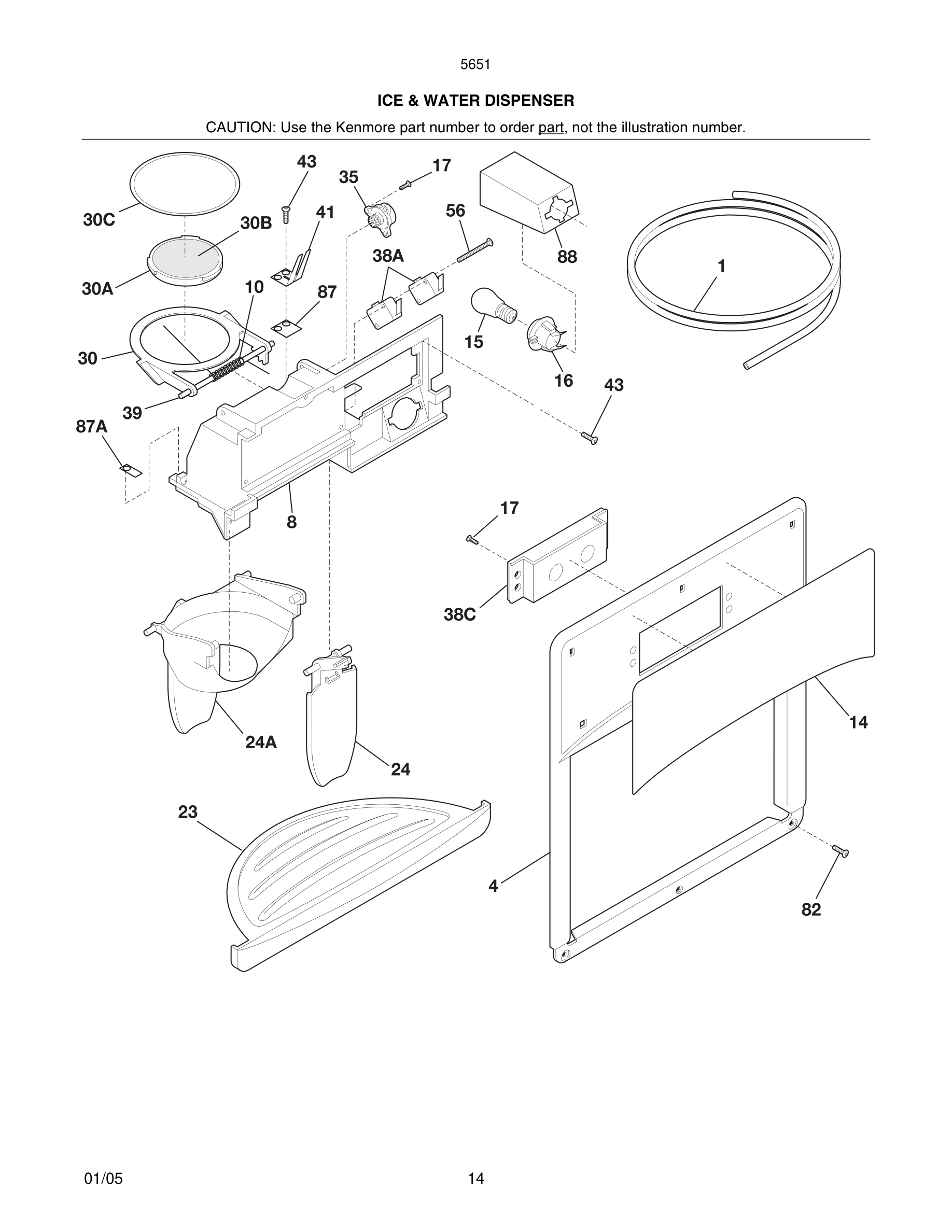 15 - ICE & WATER DISPENSER
