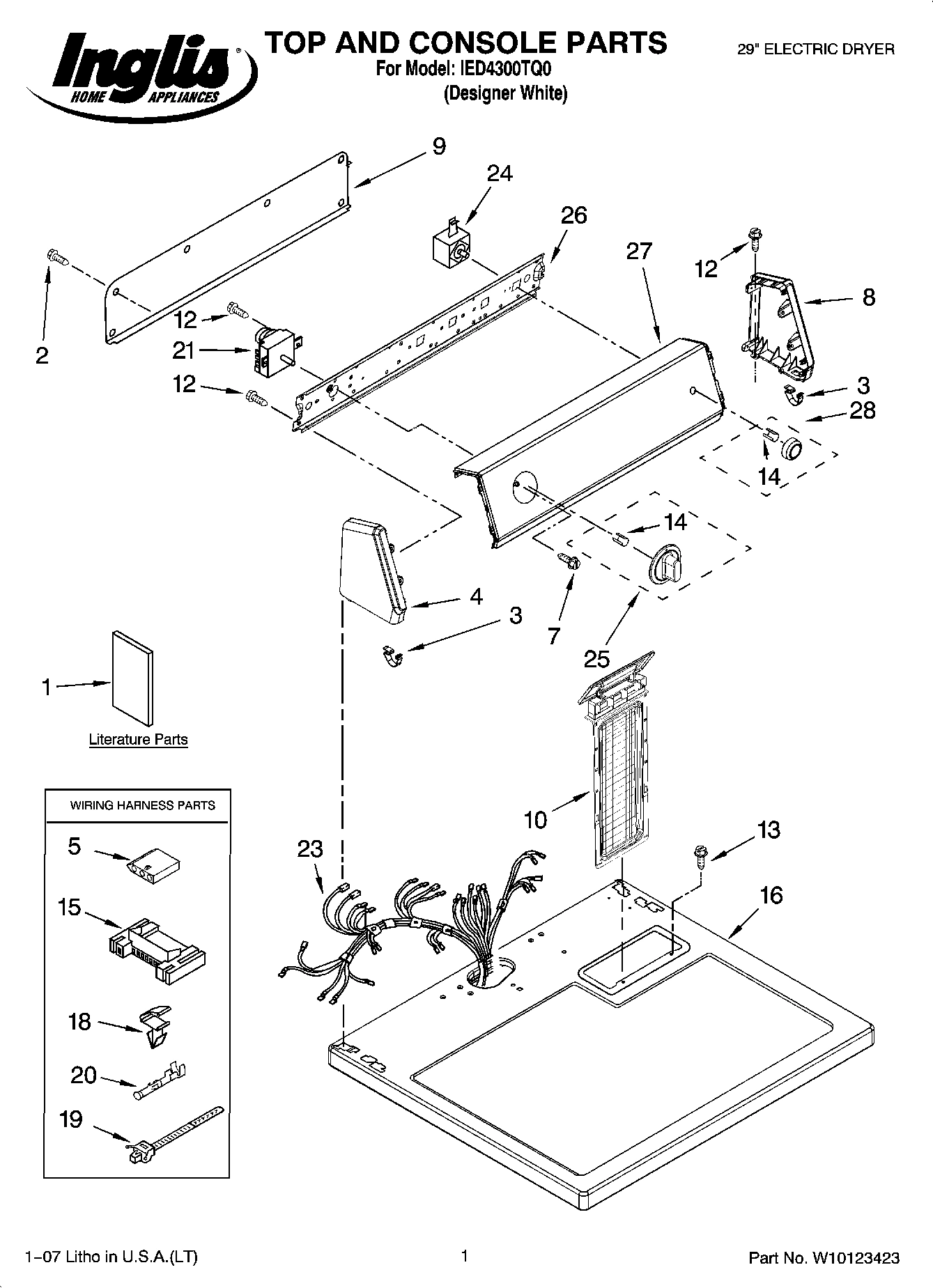 01 - TOP AND CONSOLE PARTS
