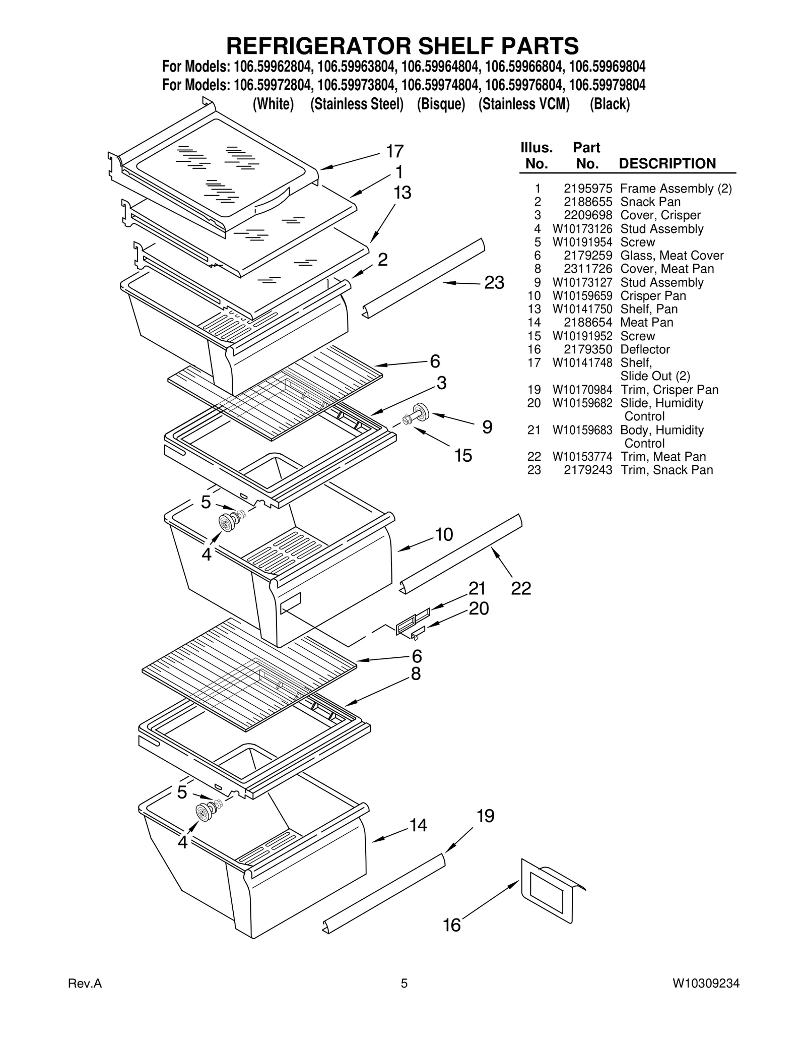 REFRIGERATOR SHELF PARTS
