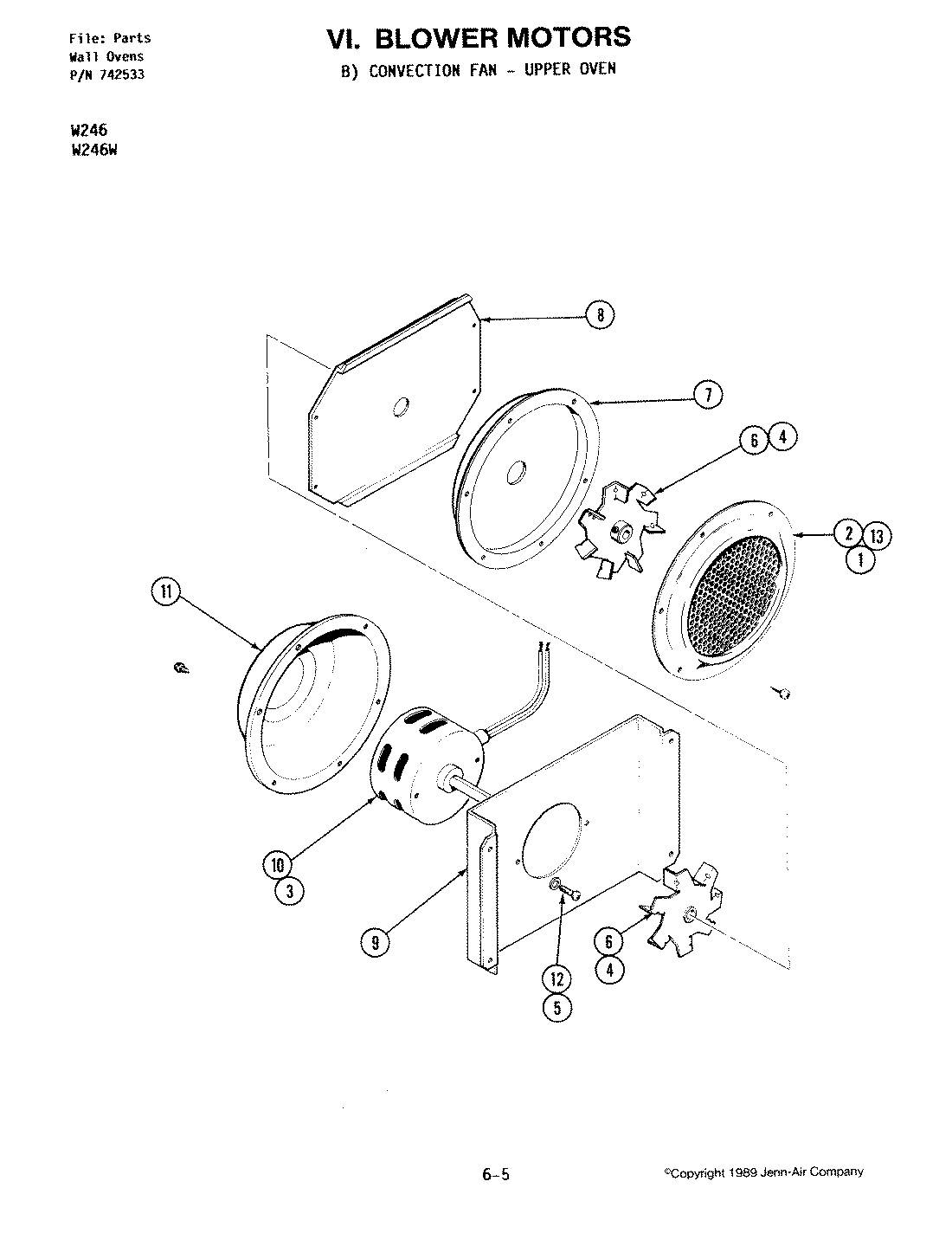02 - BLOWER MOTOR-CONVECTION FAN-UPPER (W246)