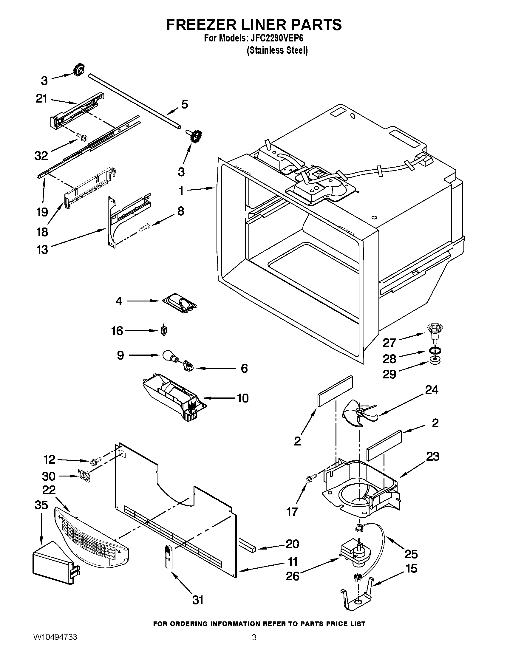 02 - FREEZER LINER PARTS