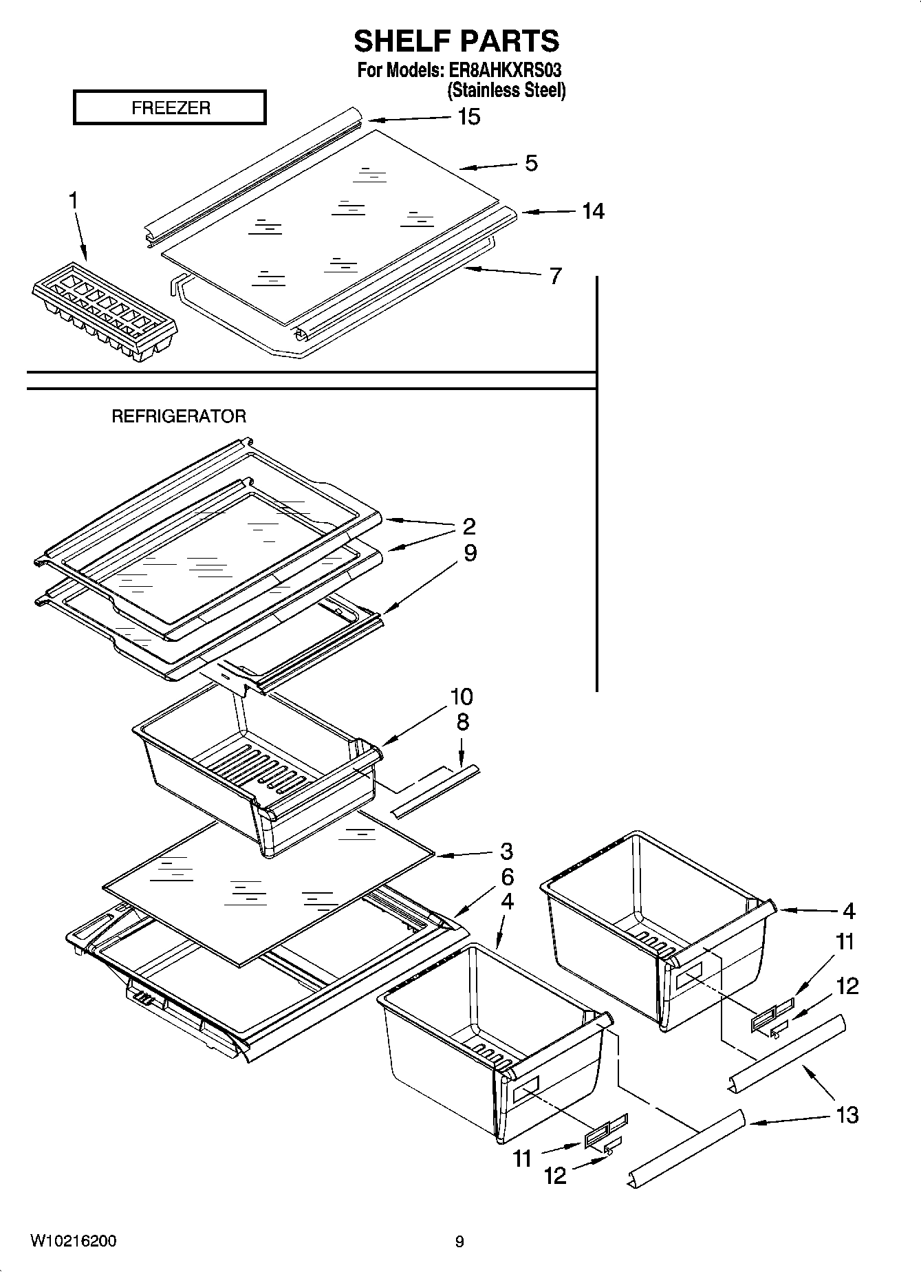 05 - SHELF PARTS, OPTIONAL PARTS (NOT INCLUDED)
