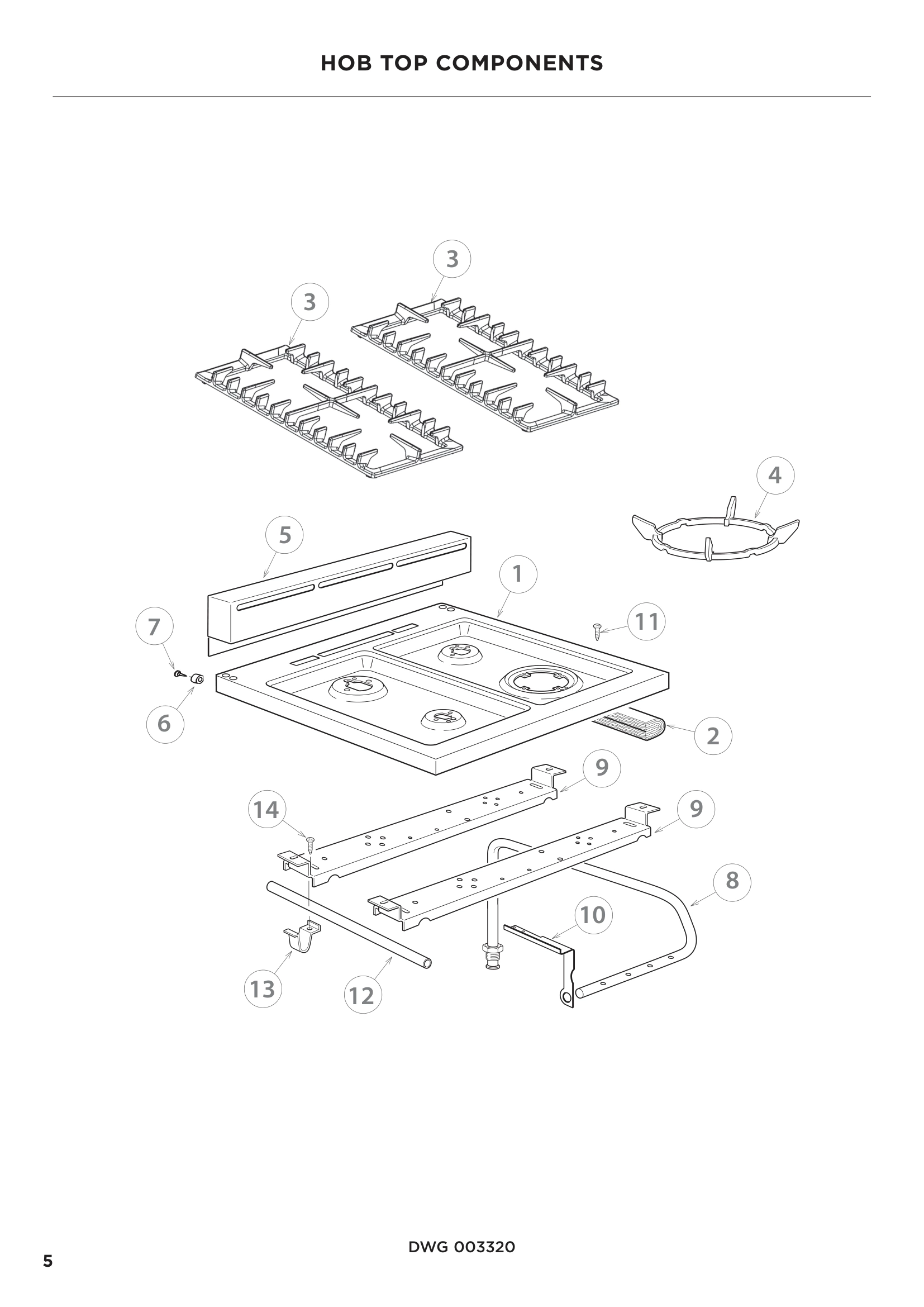 HOB TOP COMPONENTS