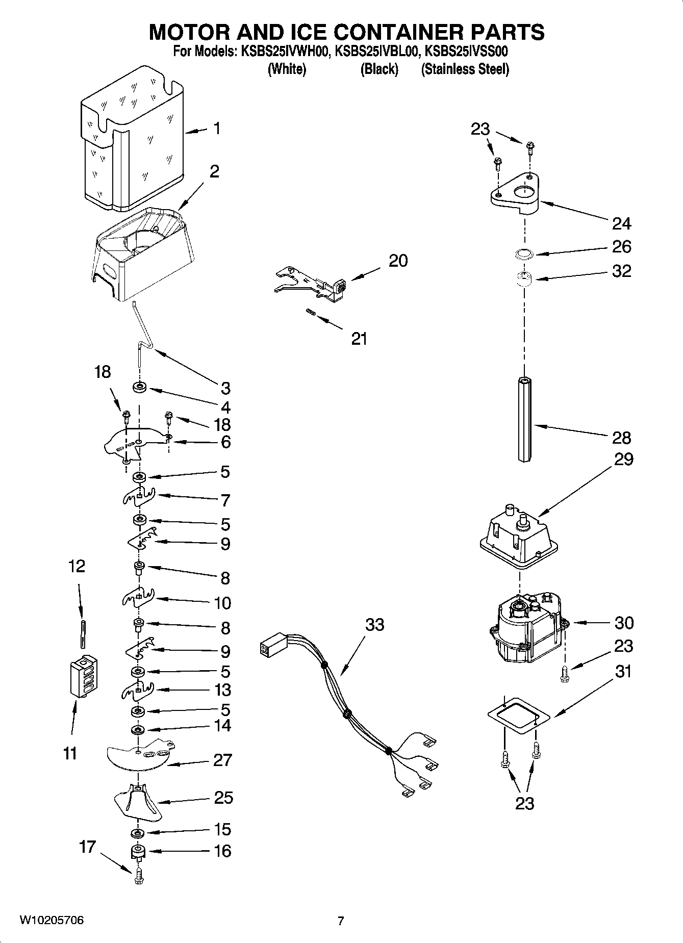 05 - MOTOR AND ICE CONTAINER PARTS