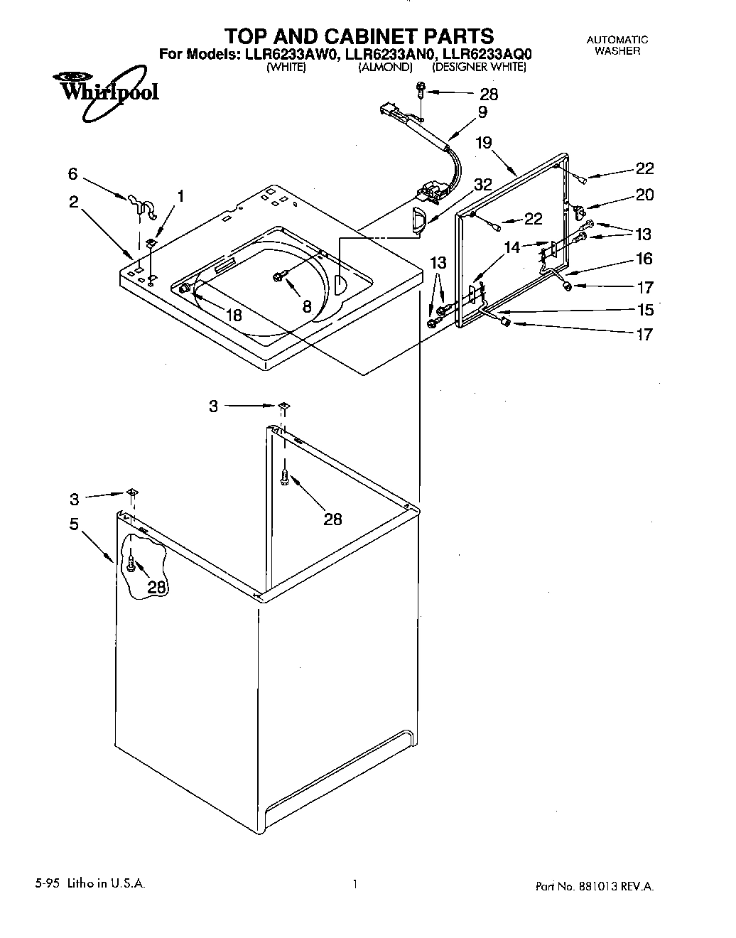 01 - TOP AND CABINET, LIT/OPTIONAL