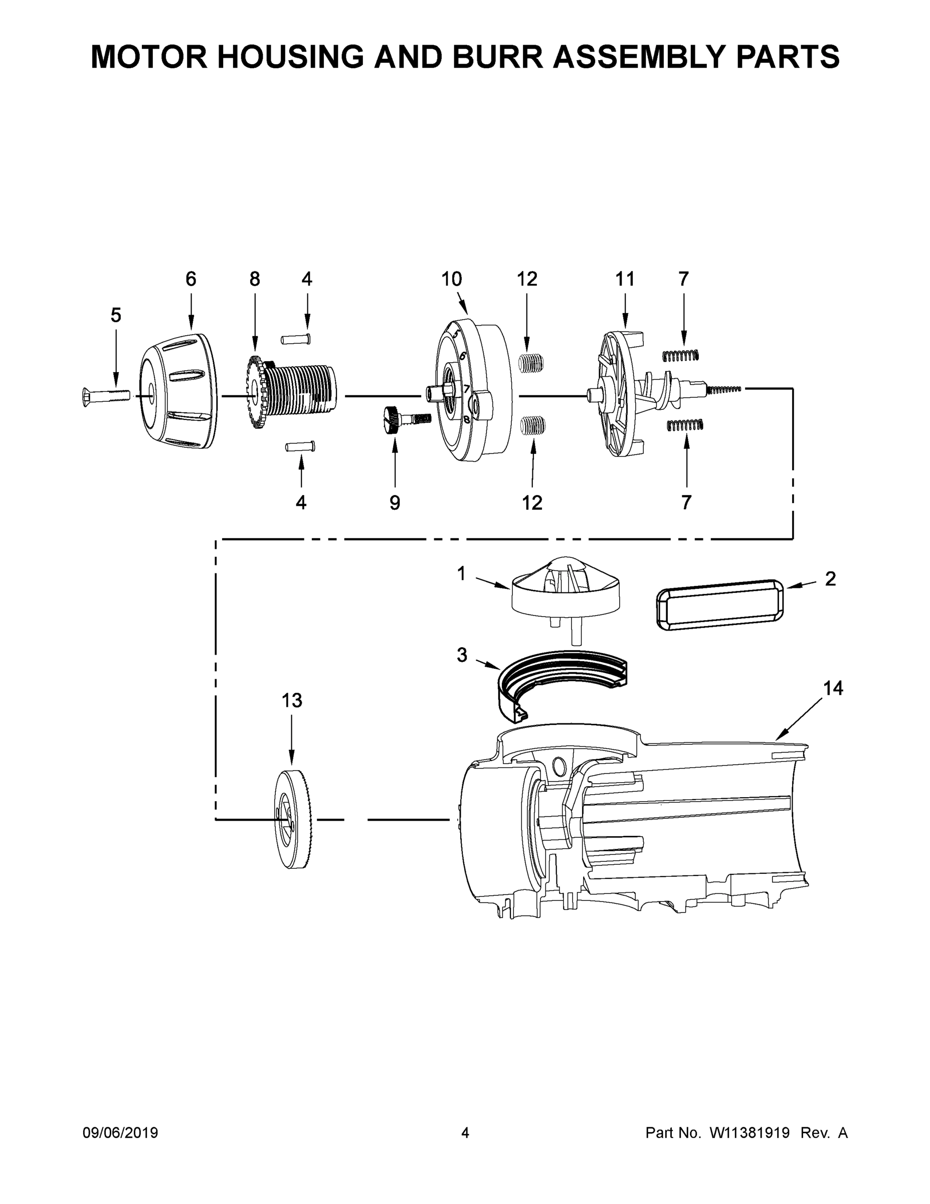 03 - MOTOR HOUSING AND BURR ASSEMBLY PARTS