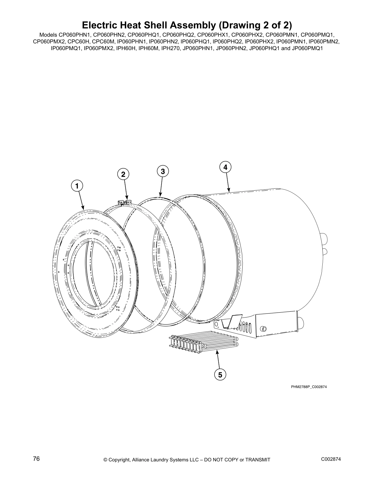 Electric Heat Shell Assembly (Drawing 2 of 2)