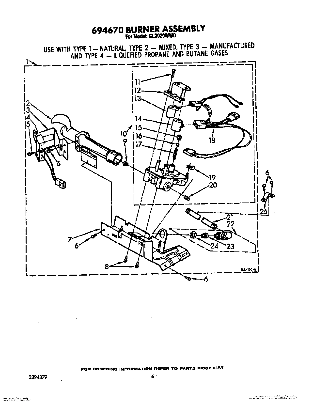 04 - 694670 BURNER ASSEMBLY