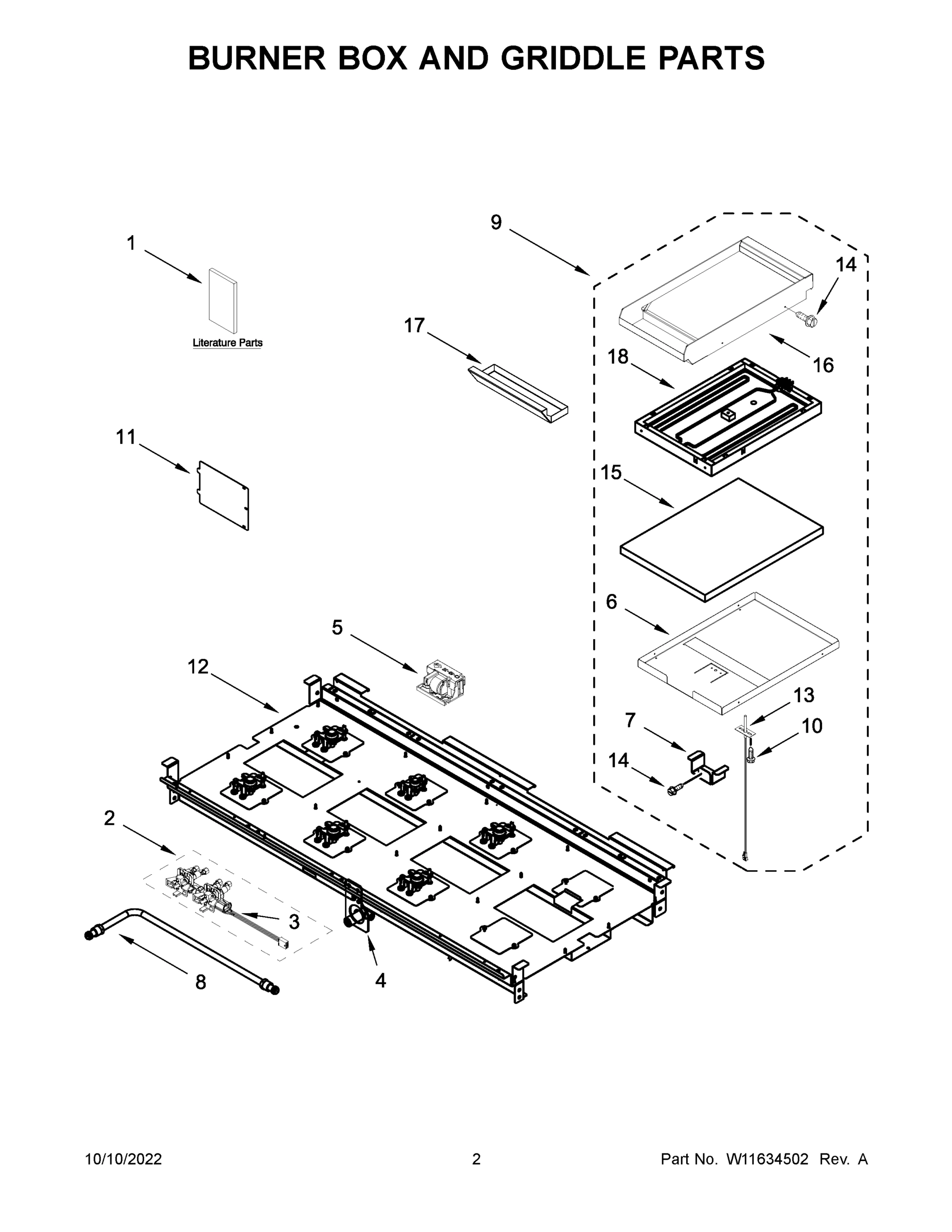 02 - BURNER BOX AND GRIDDLE PARTS