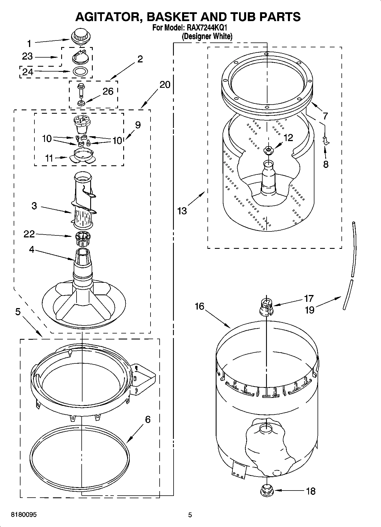 03 - AGITATOR, BASKET AND TUB PARTS