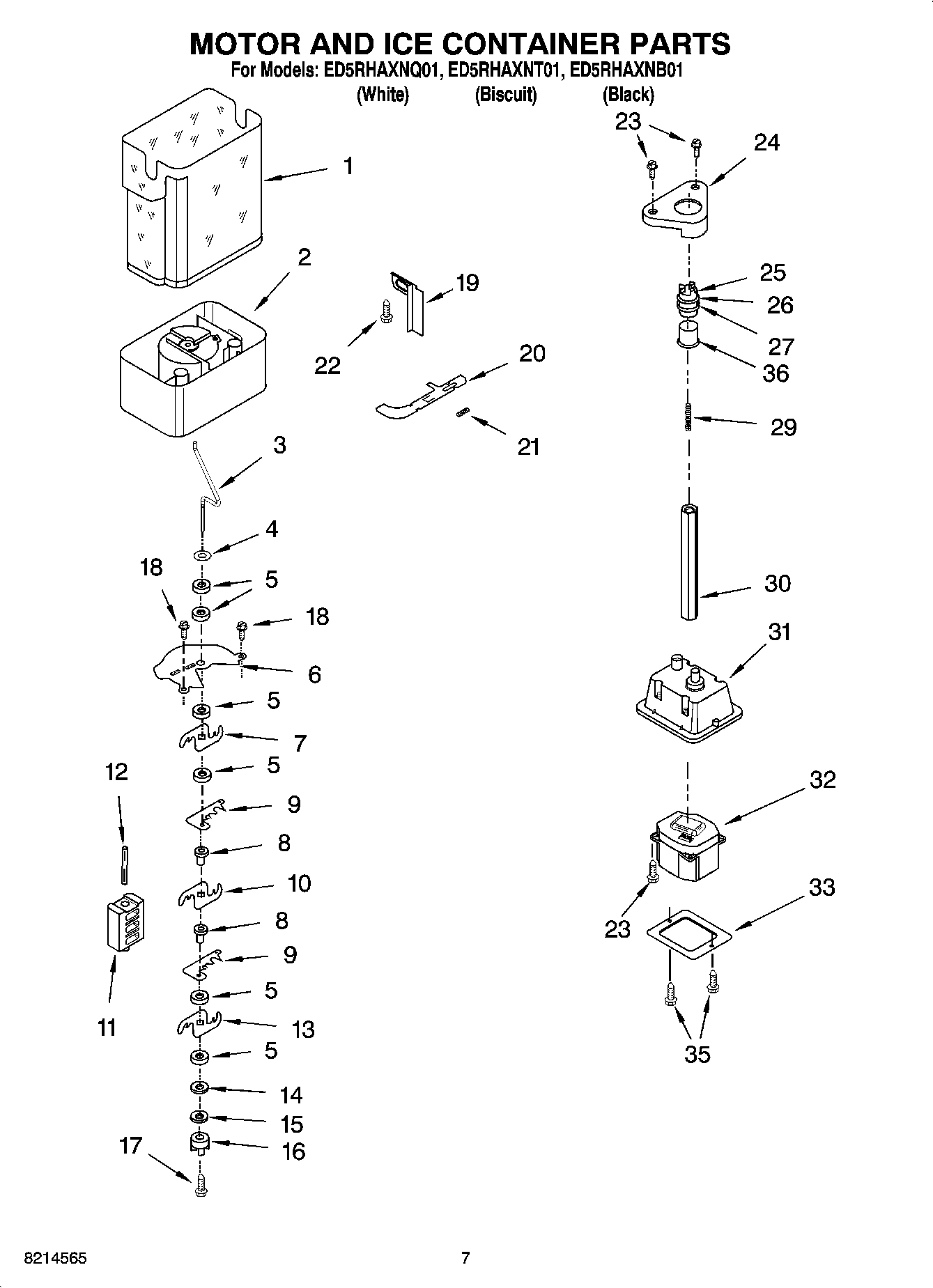 05 - MOTOR AND ICE CONTAINER PARTS