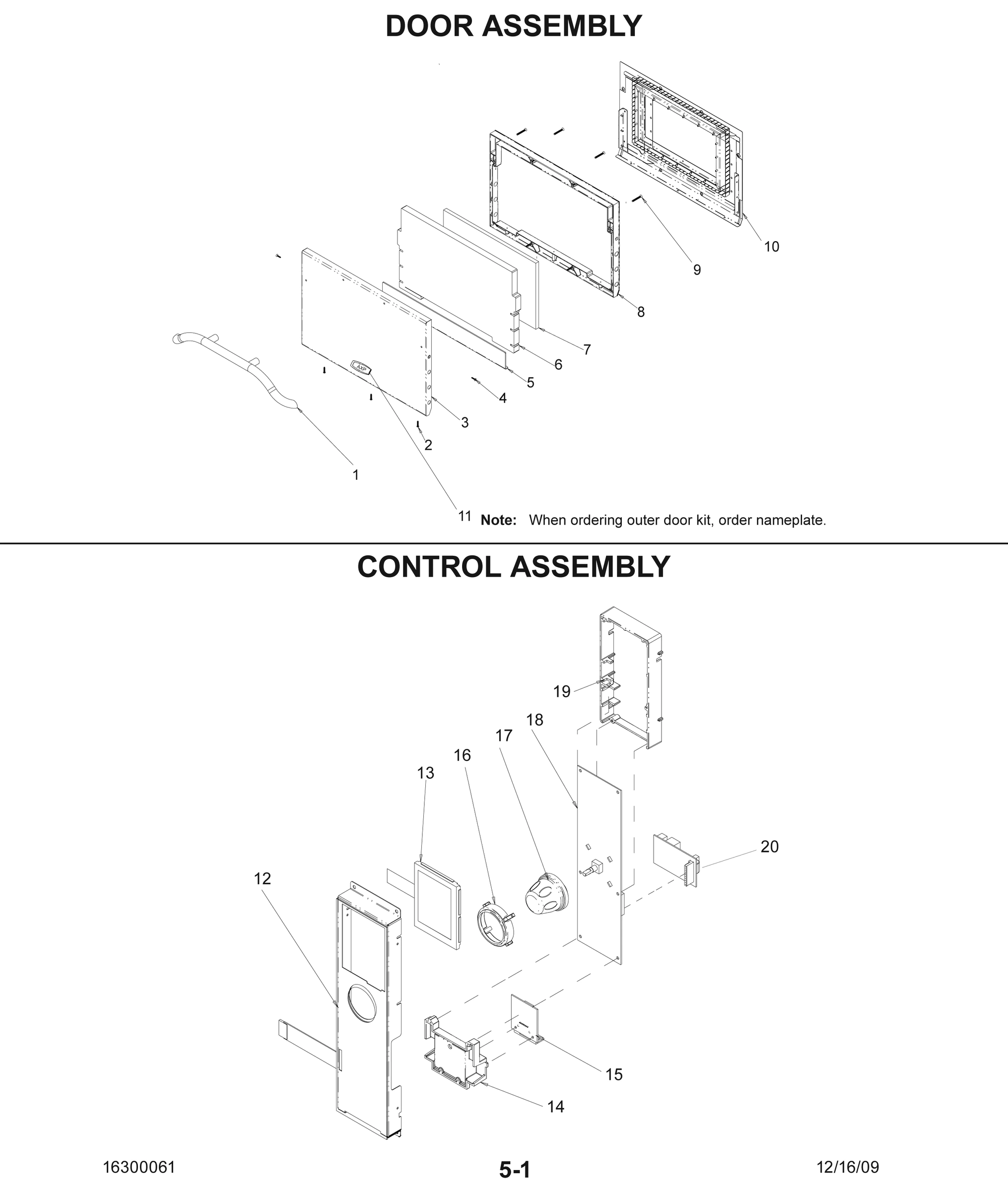 DOOR ASSEMBLY / CONTROL ASSEMBLY