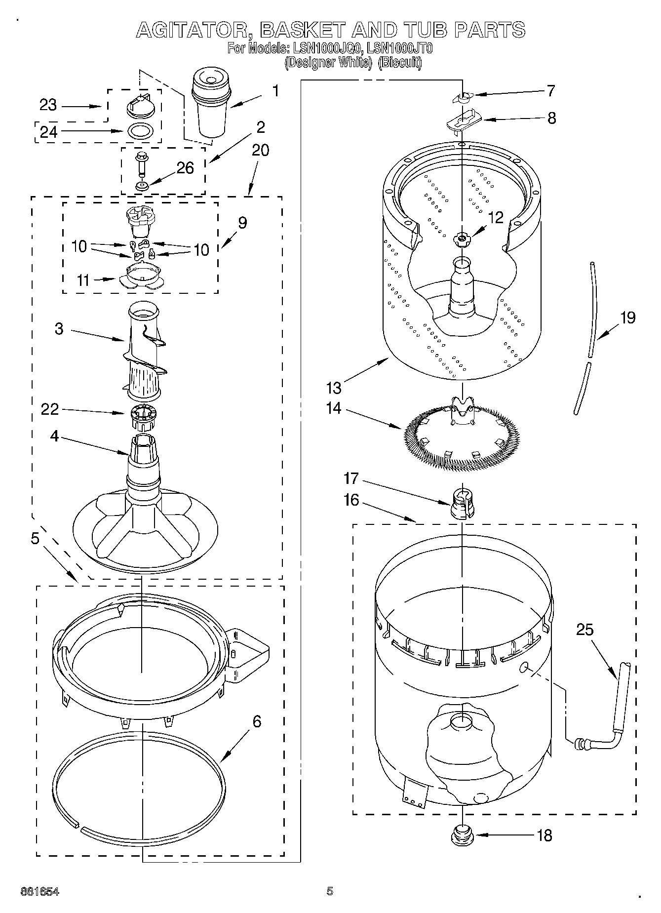 03 - AGITATOR, BASKET AND TUB