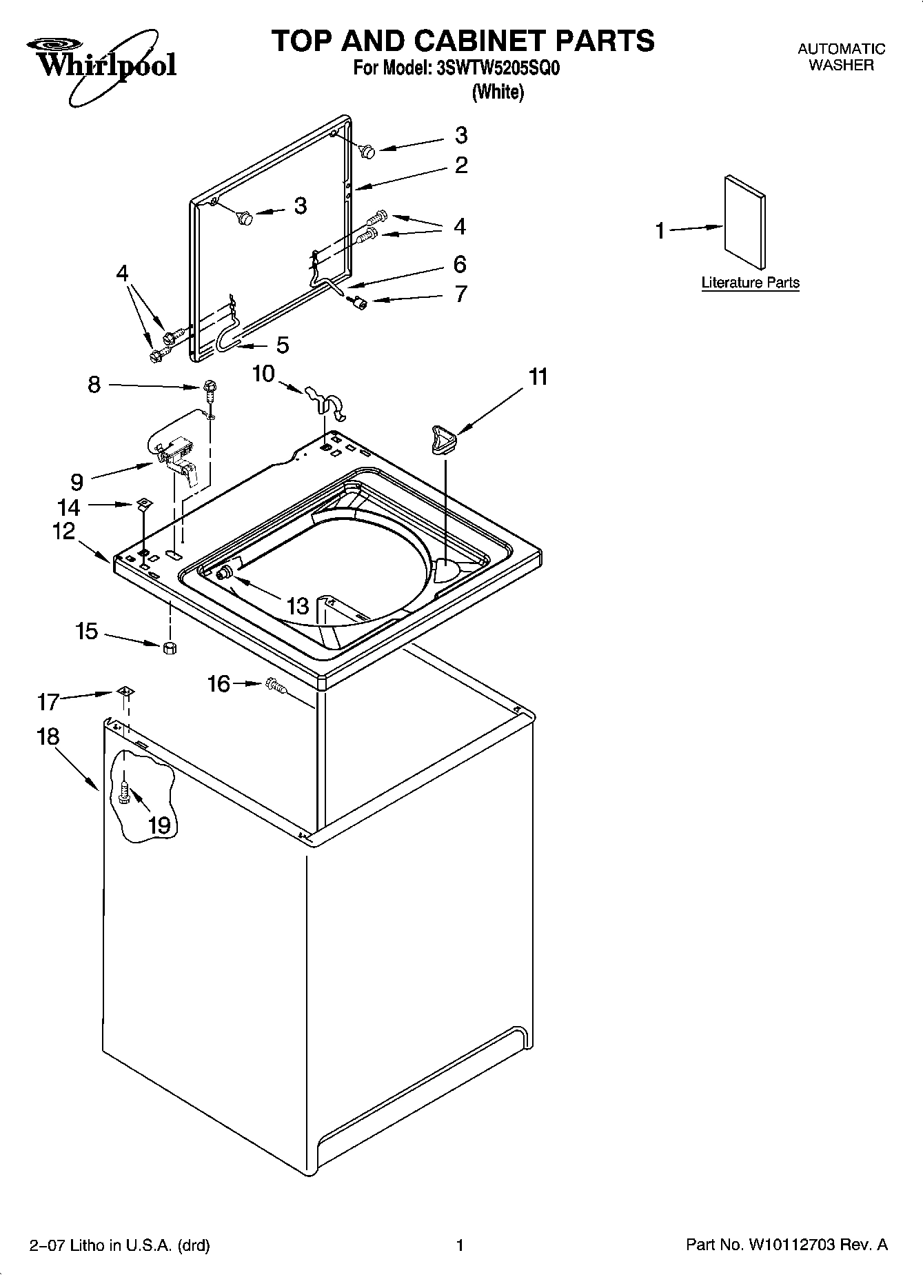 01 - TOP AND CABINET PARTS
