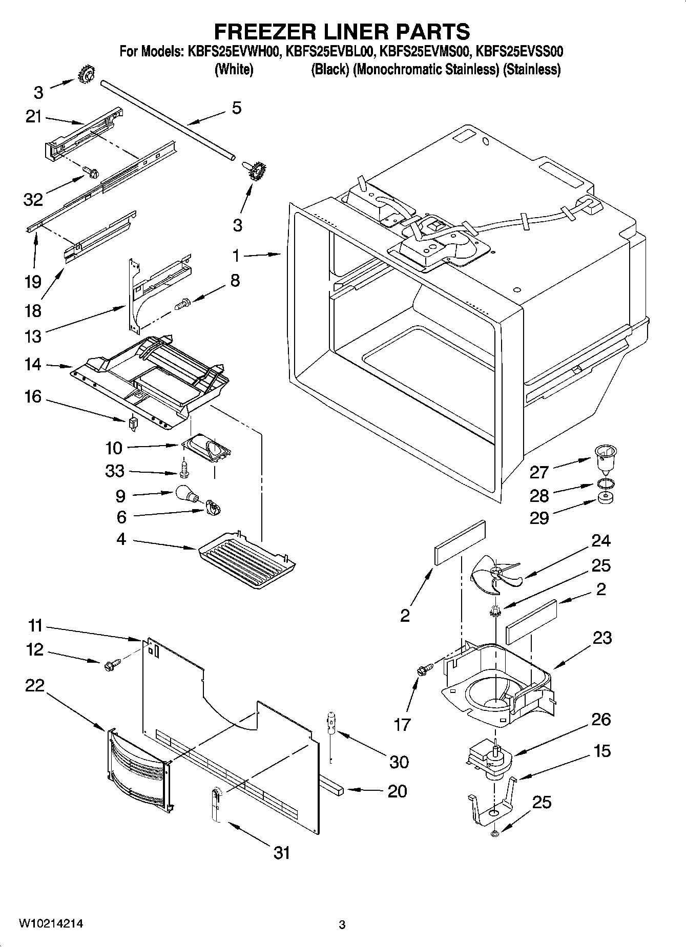 02 - FREEZER LINER PARTS