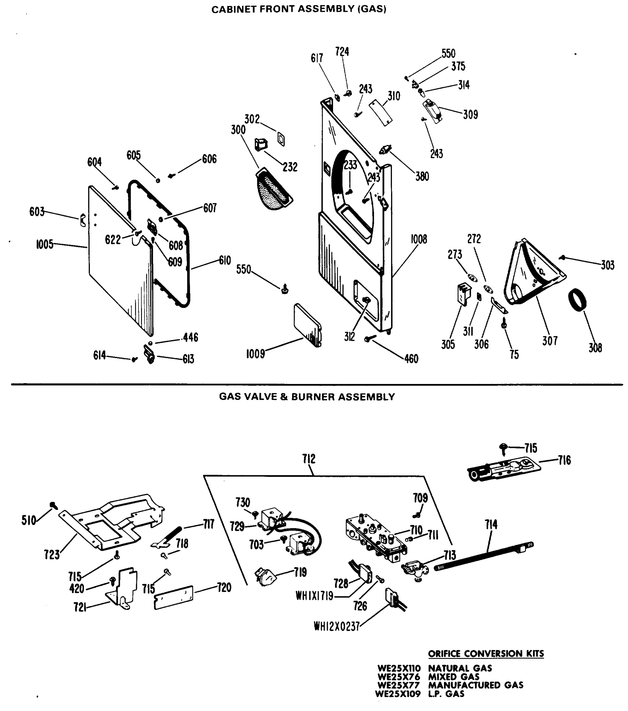 CABINET FRONT ASSEMBLY (GAS)