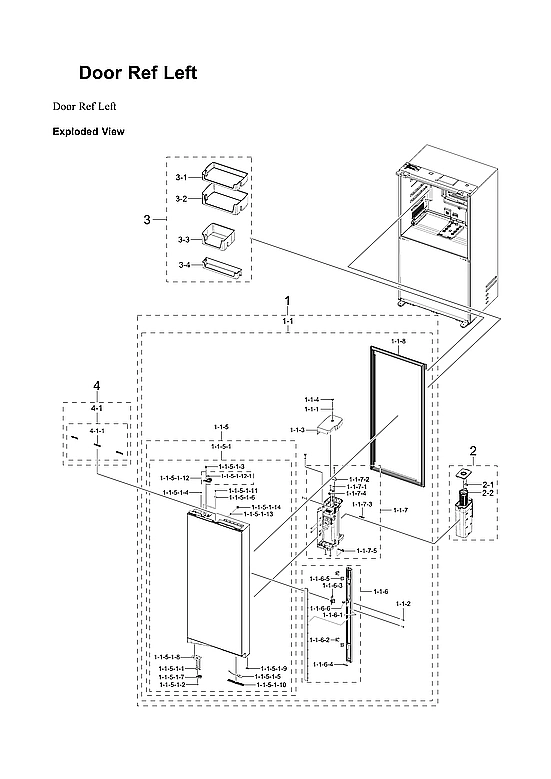 Left Refrigerator Door Parts