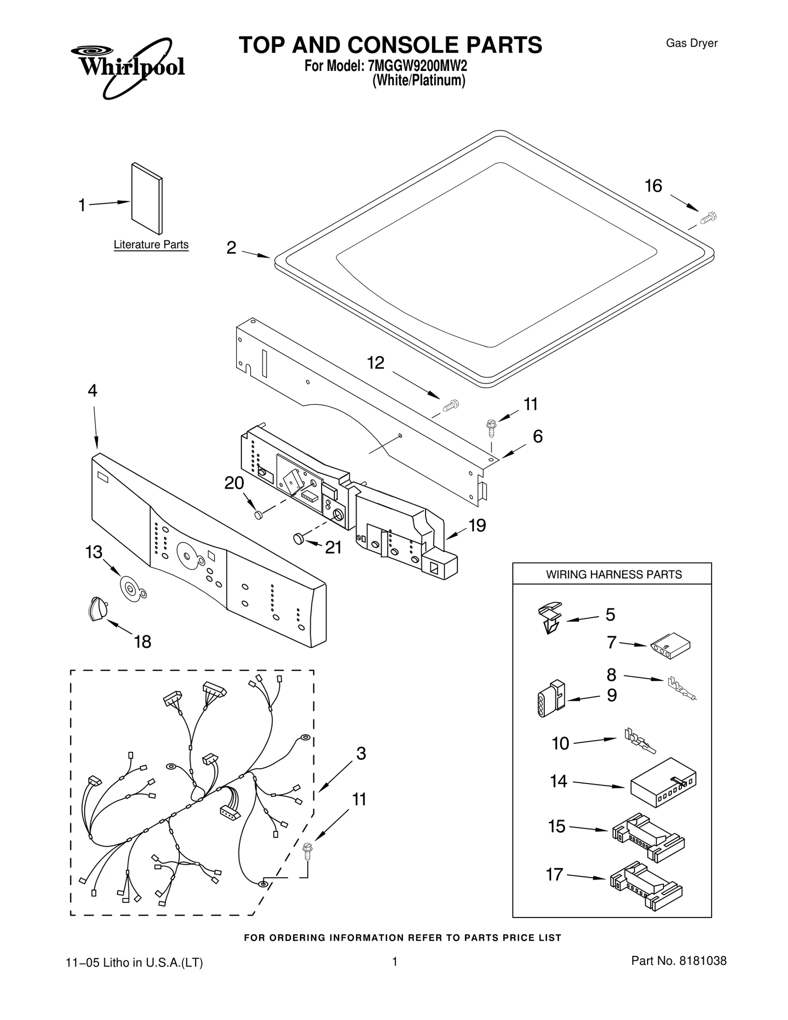 TOP AND CONSOLE PARTS