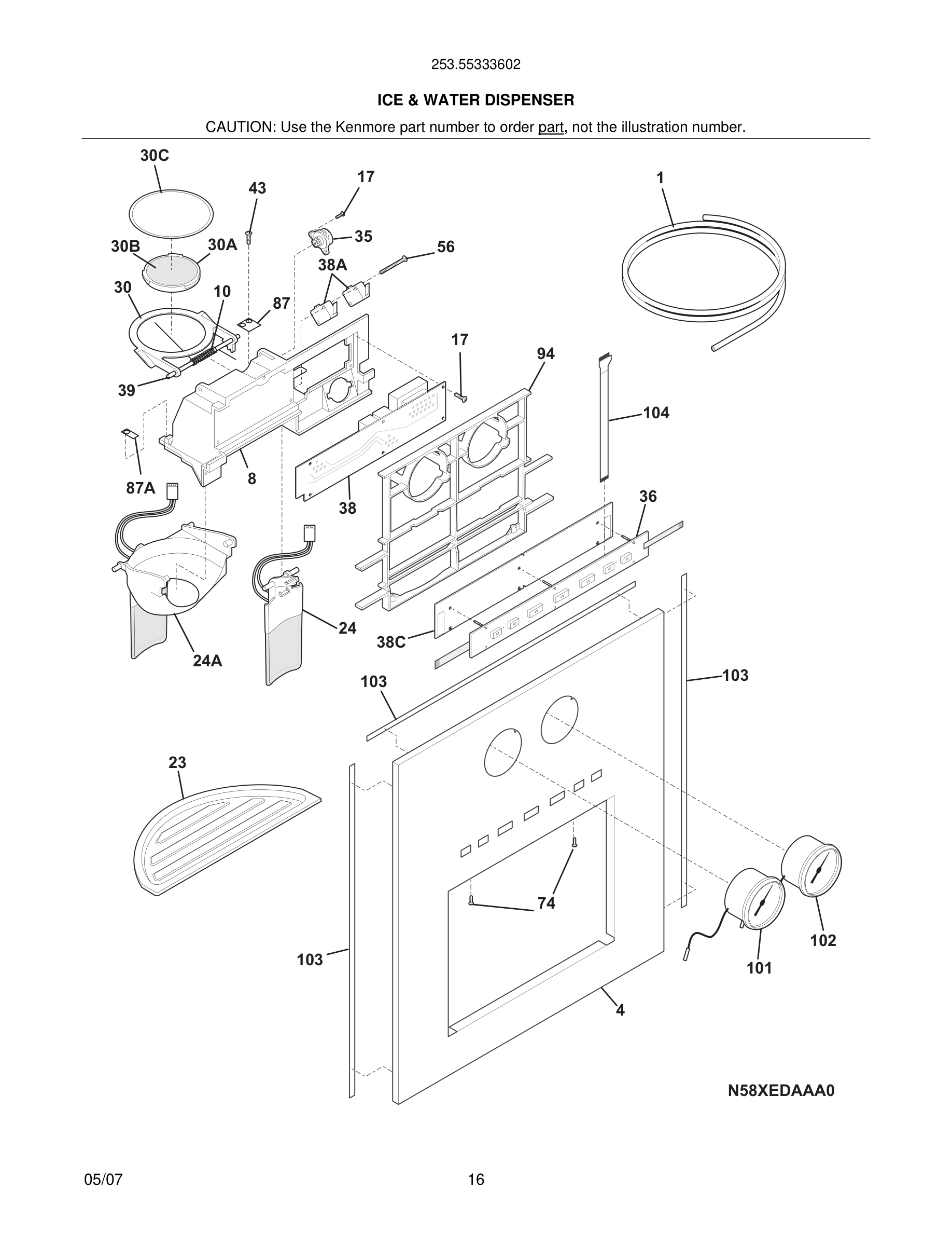 17 - ICE & WATER DISPENSER