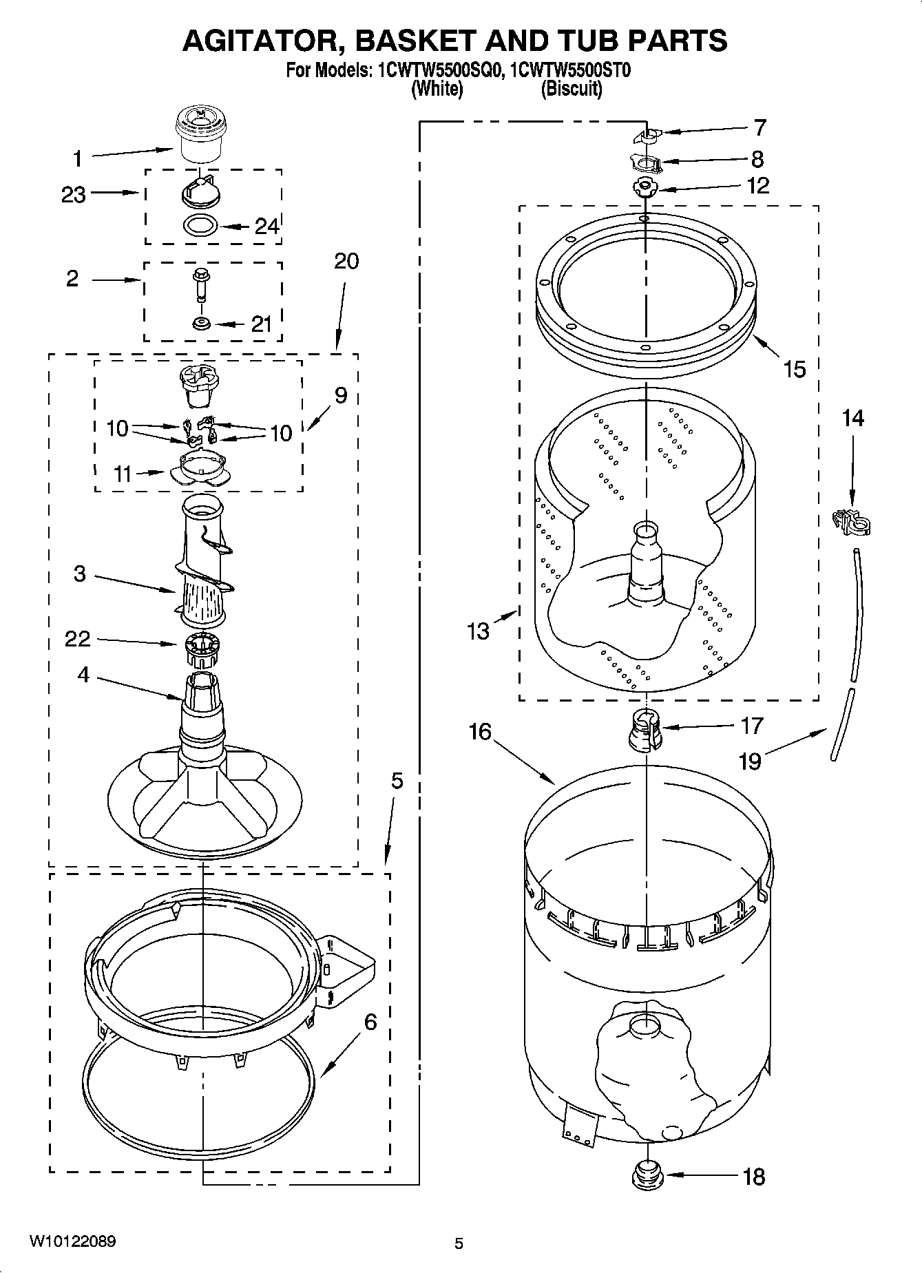 03 - AGITATOR, BASKET AND TUB PARTS