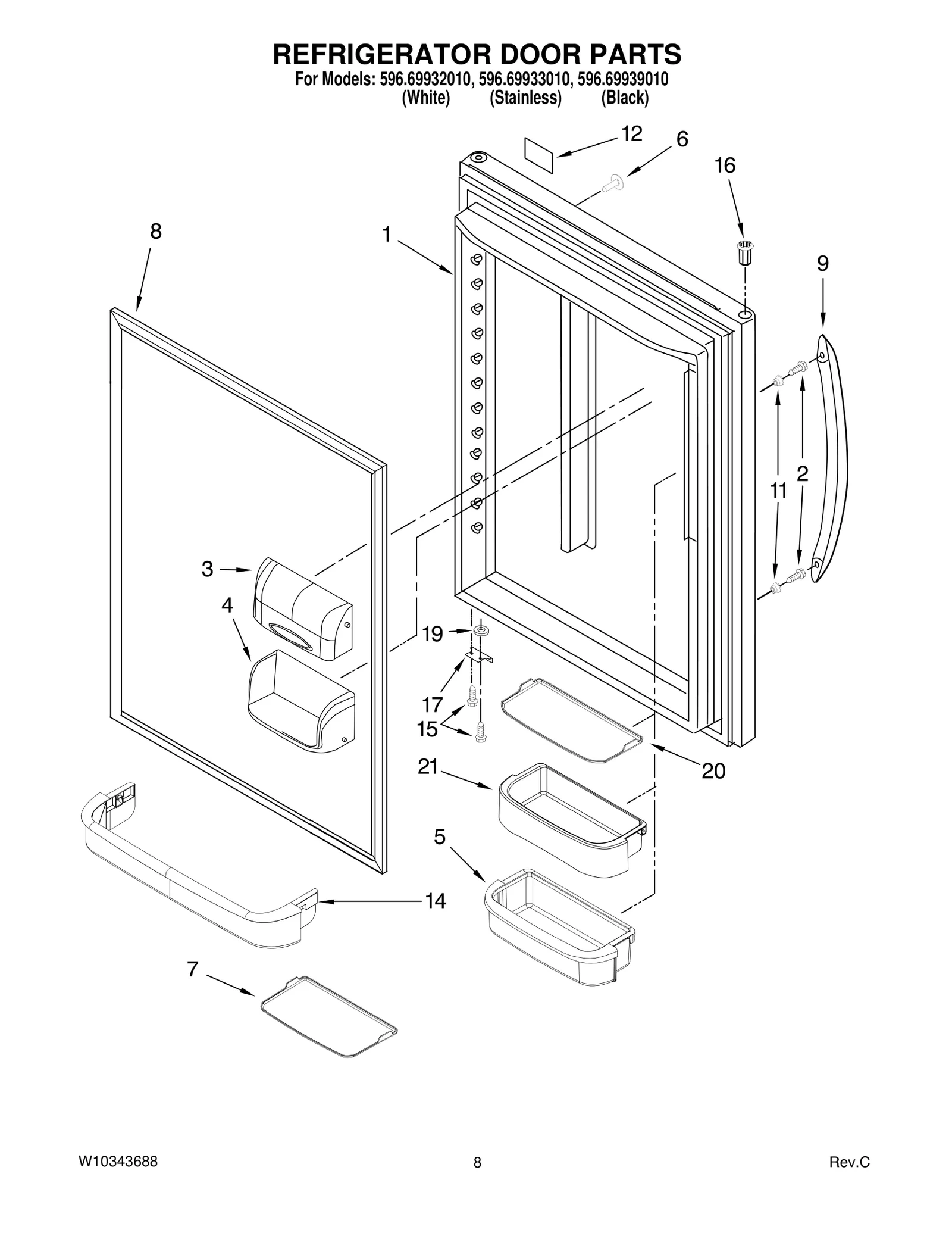 REFRIGERATOR DOOR PARTS
