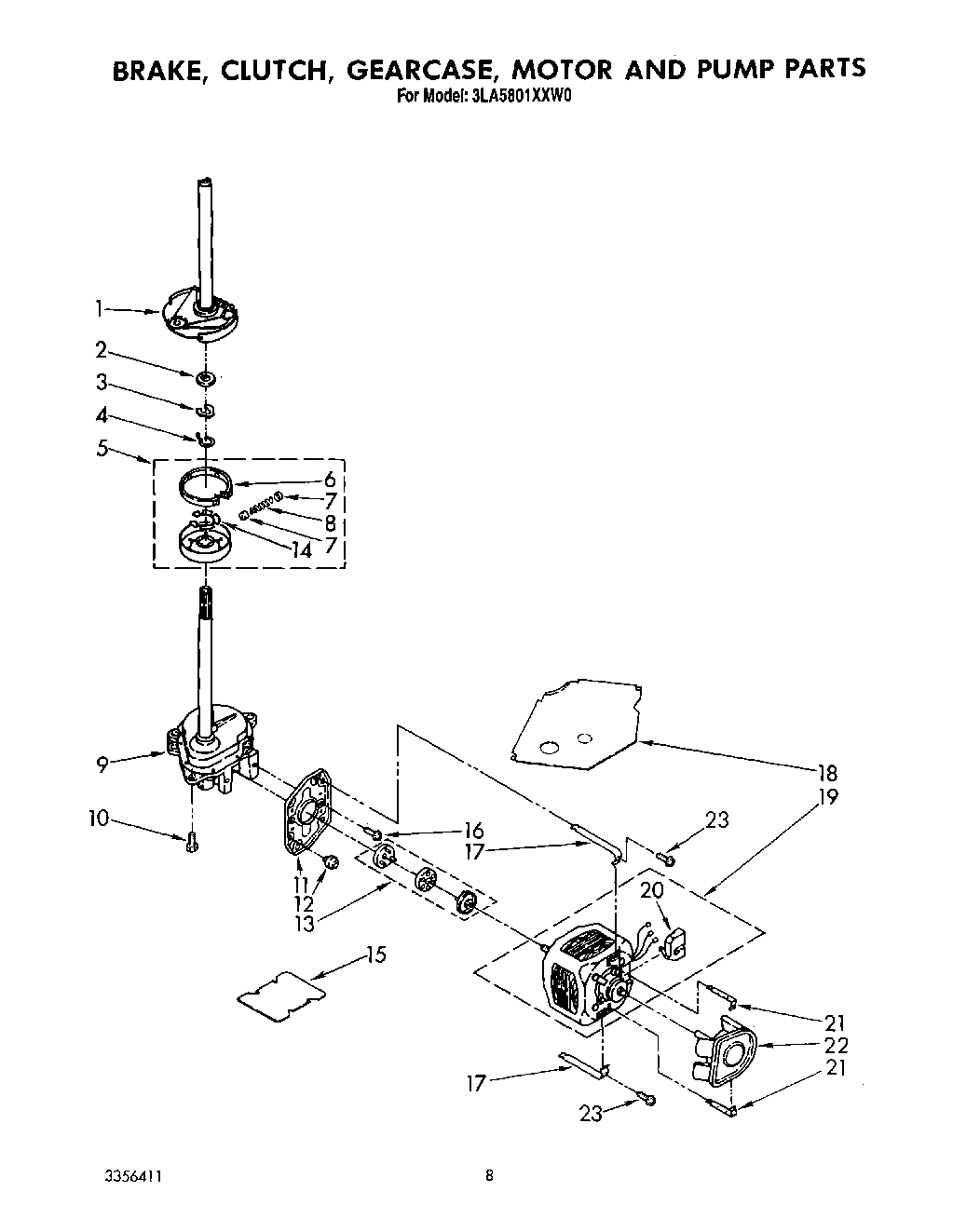 07 - BRAKE, CLUTCH, GEARCASE, MOTOR AND PUMP