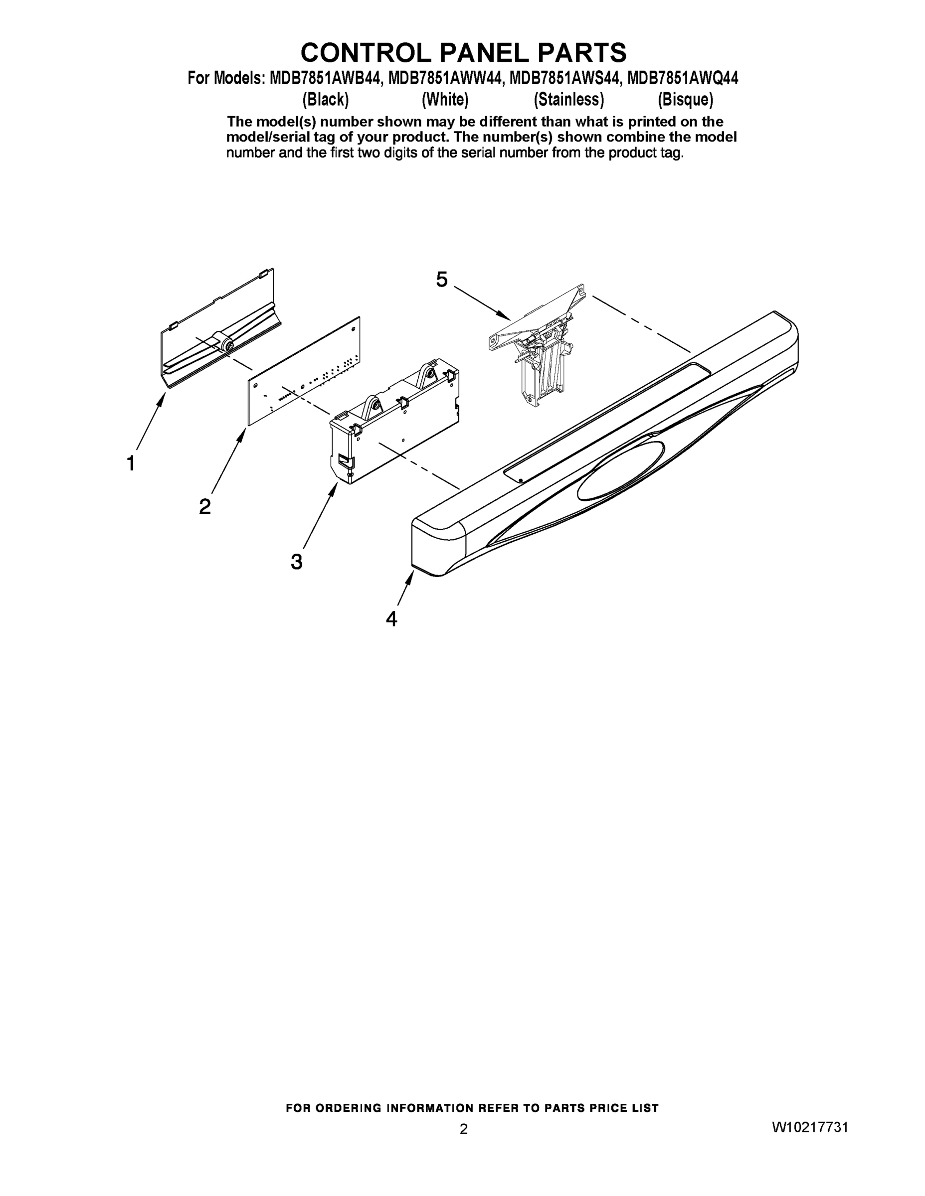 02 - CONTROL PANEL PARTS