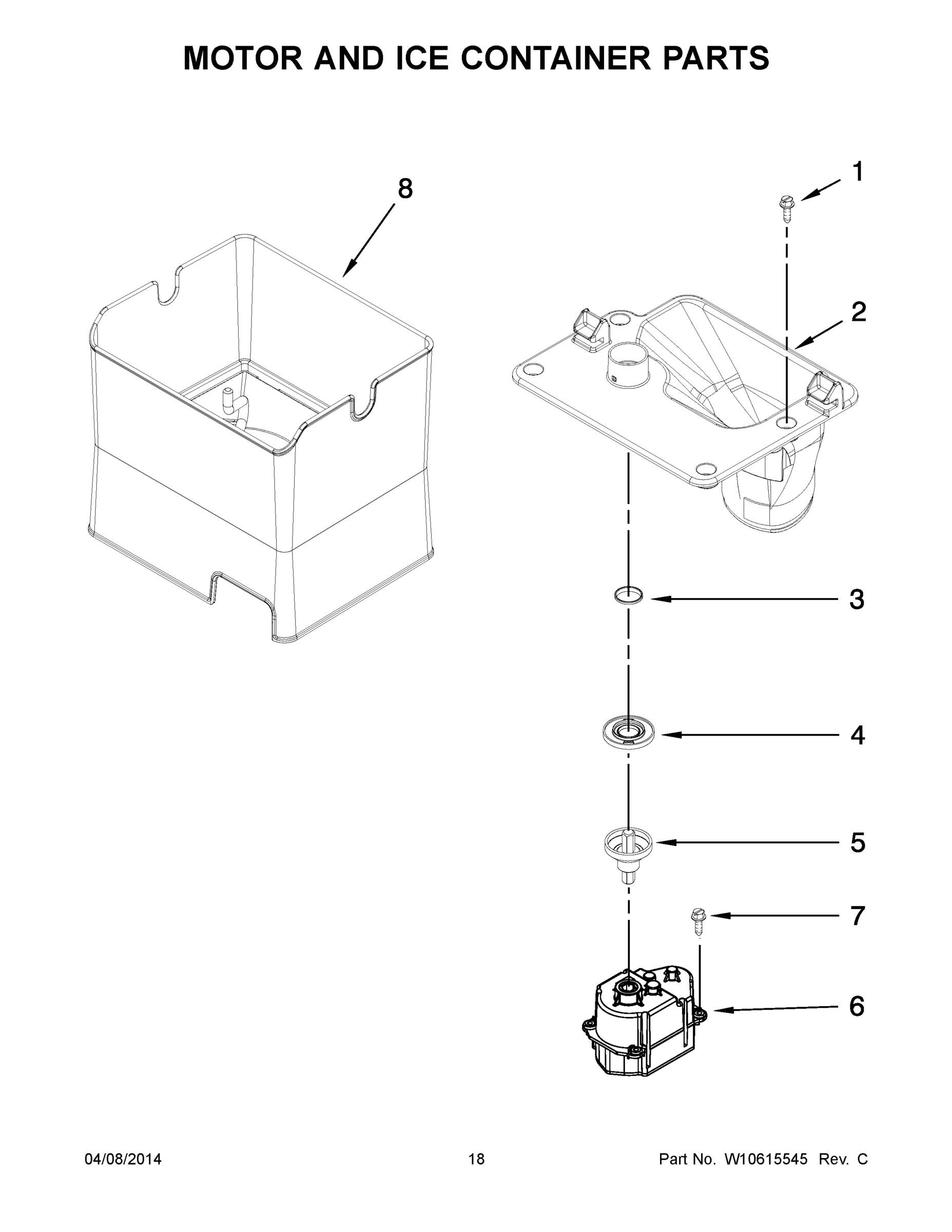 10 - MOTOR AND ICE CONTAINER PARTS