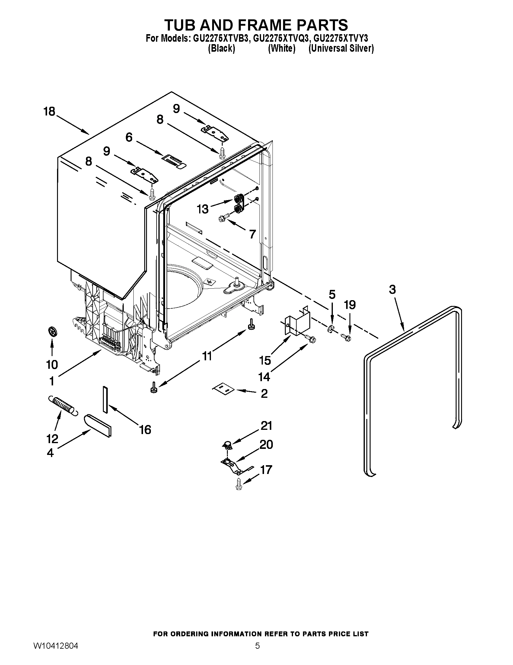05 - TUB AND FRAME PARTS