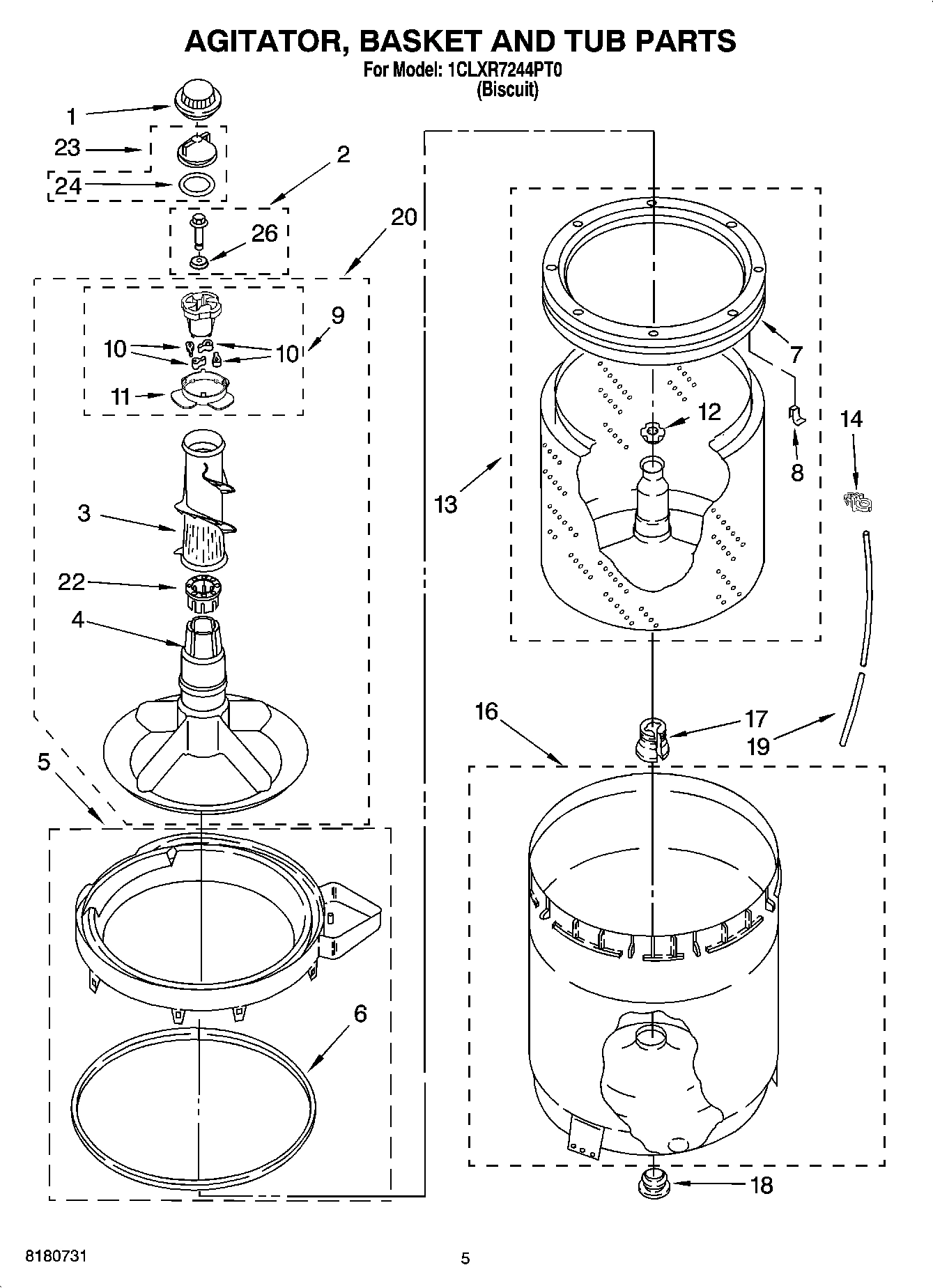 03 - AGITATOR, BASKET AND TUB PARTS