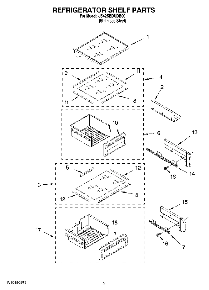 07 - REFRIGERATOR SHELF PARTS