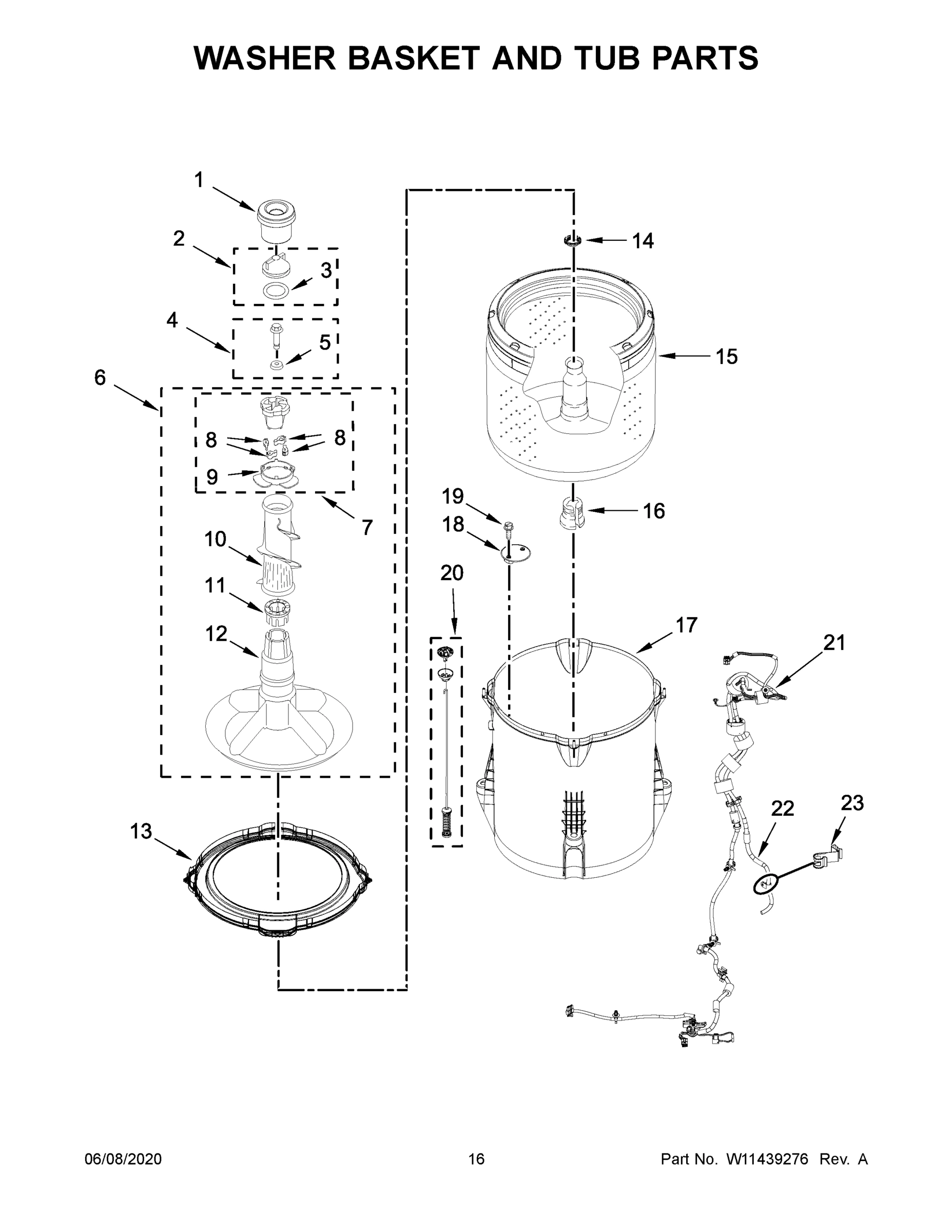 09 - WASHER BASKET AND TUB PARTS