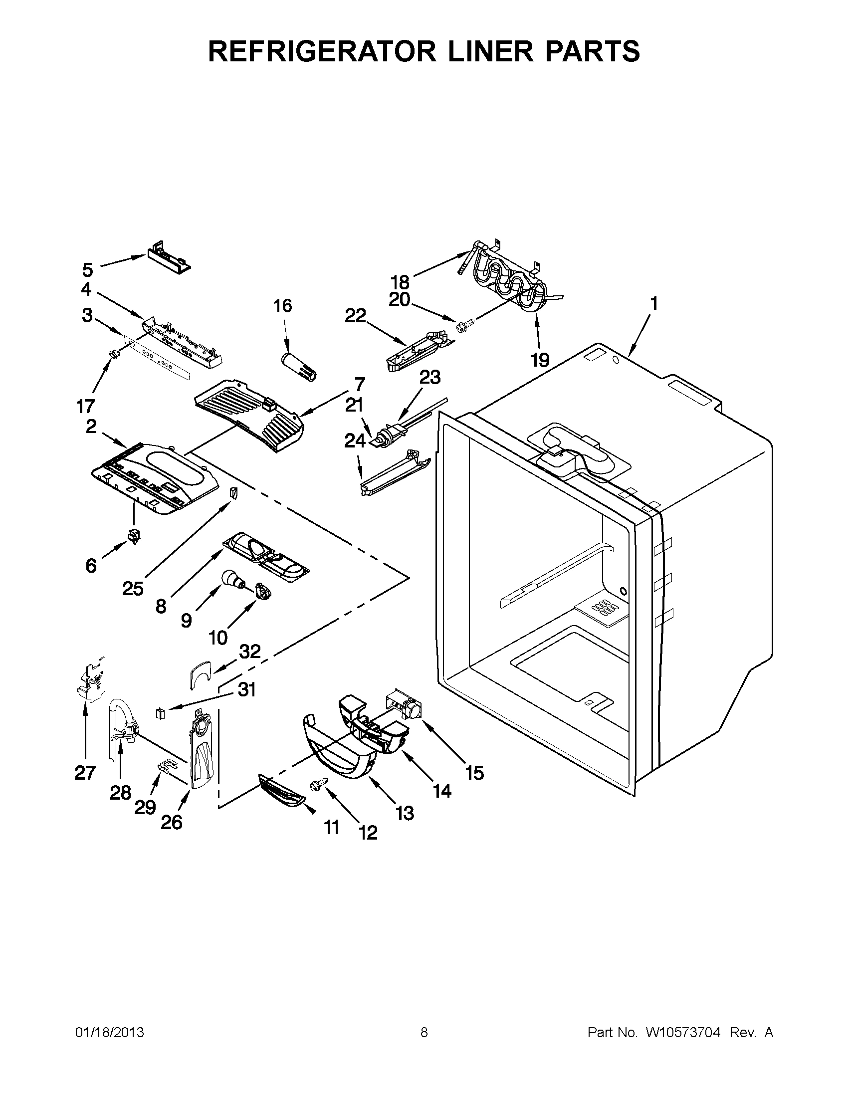 04 - REFRIGERATOR LINER PARTS