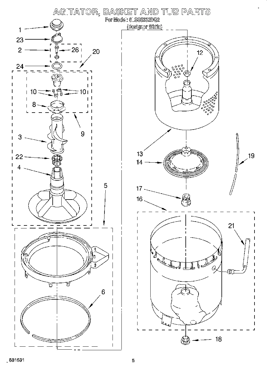 03 - AGITATOR, BASKET AND TUB