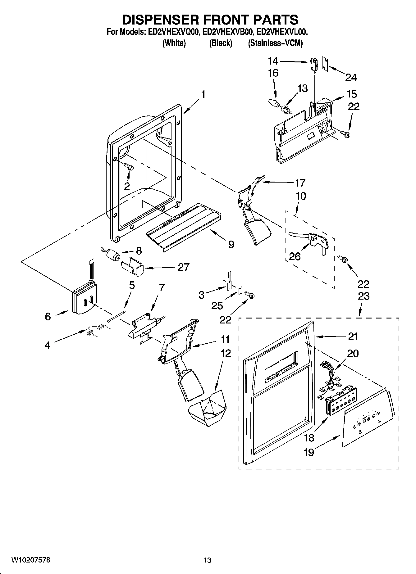 08 - DISPENSER FRONT PARTS