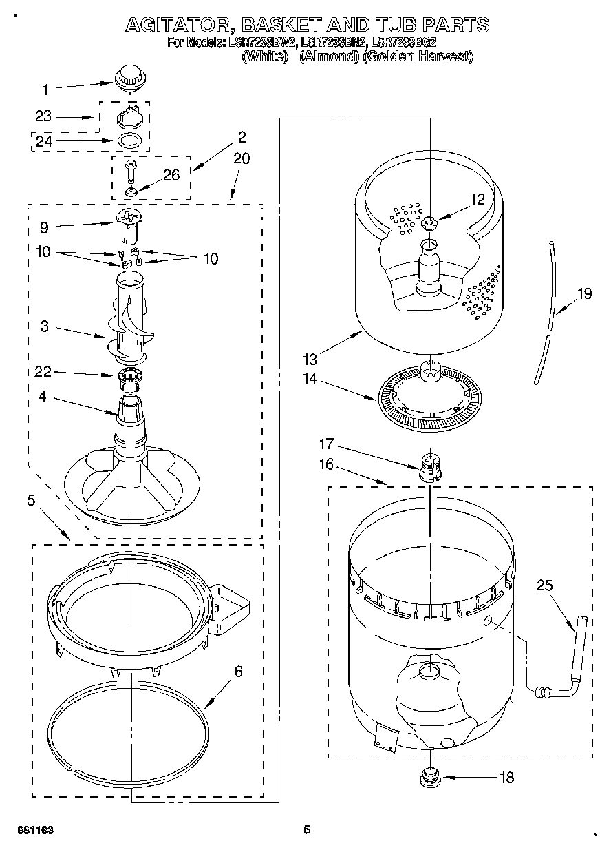 04 - AGITATOR, BASKET AND TUB