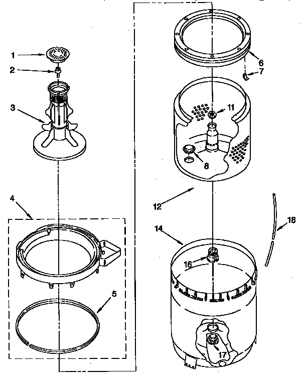 AGITATOR, BASKET AND TUB PARTS