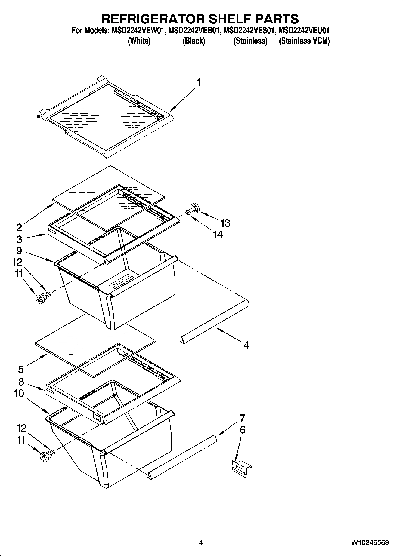 03 - REFRIGERATOR SHELF PARTS