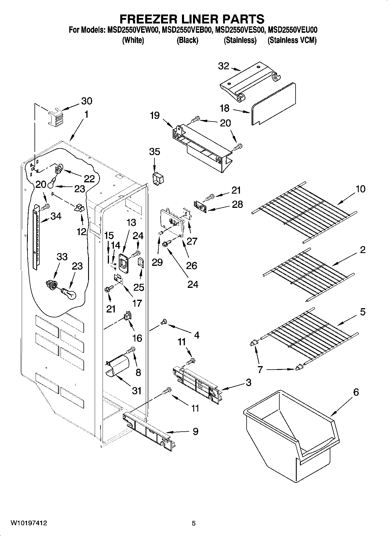 04 - FREEZER LINER PARTS