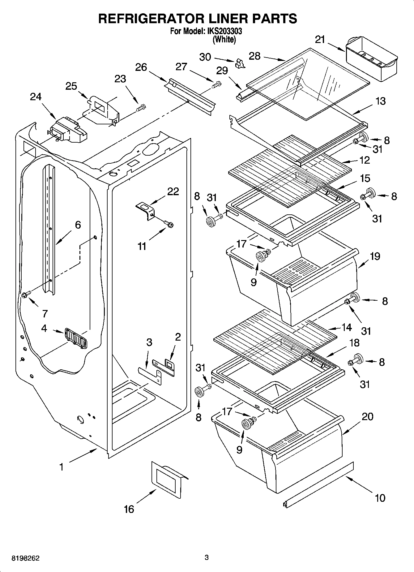 02 - REFRIGERATOR LINER PARTS