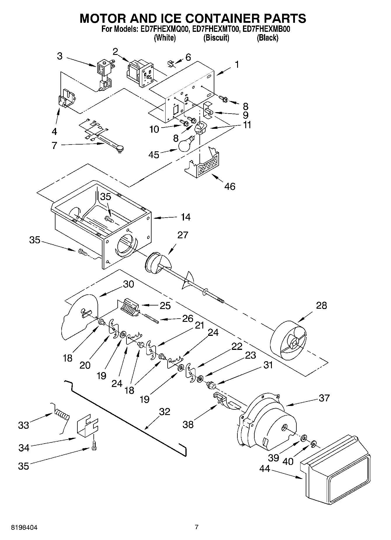 05 - MOTOR AND ICE CONTAINER PARTS
