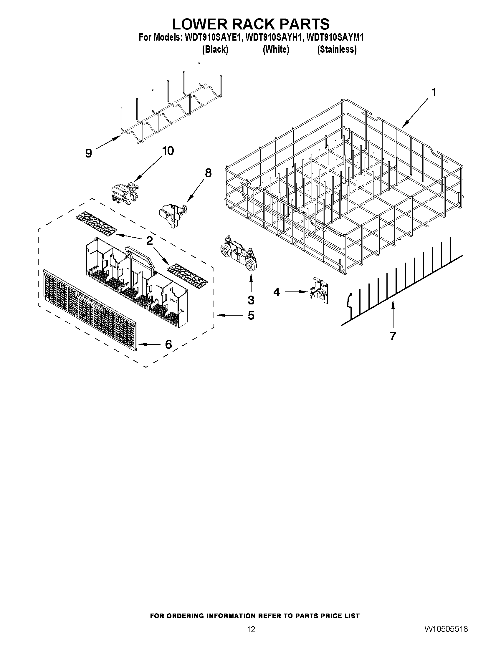 10 - LOWER RACK PARTS
