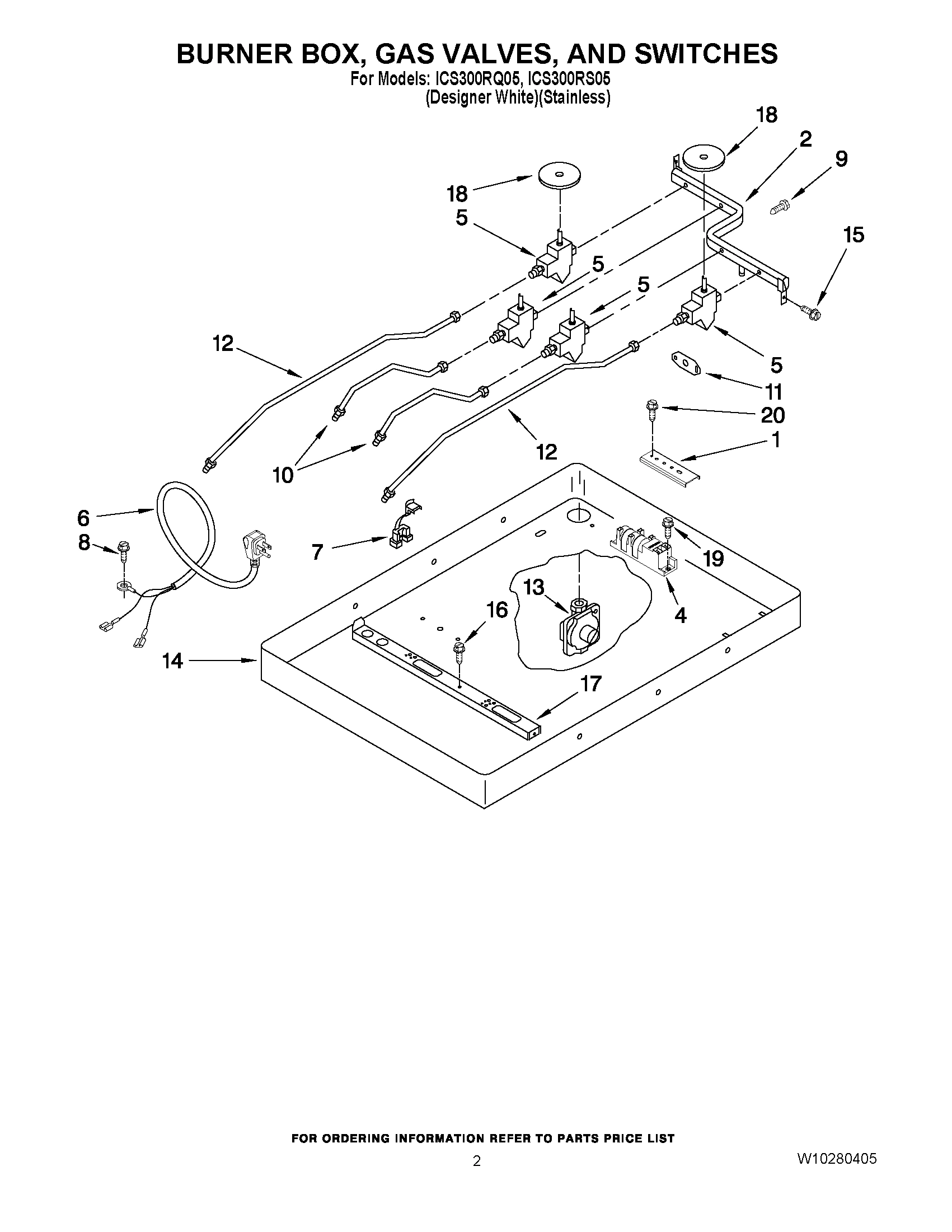 02 - BURNER BOX, GAS VALVES, AND SWITCHES