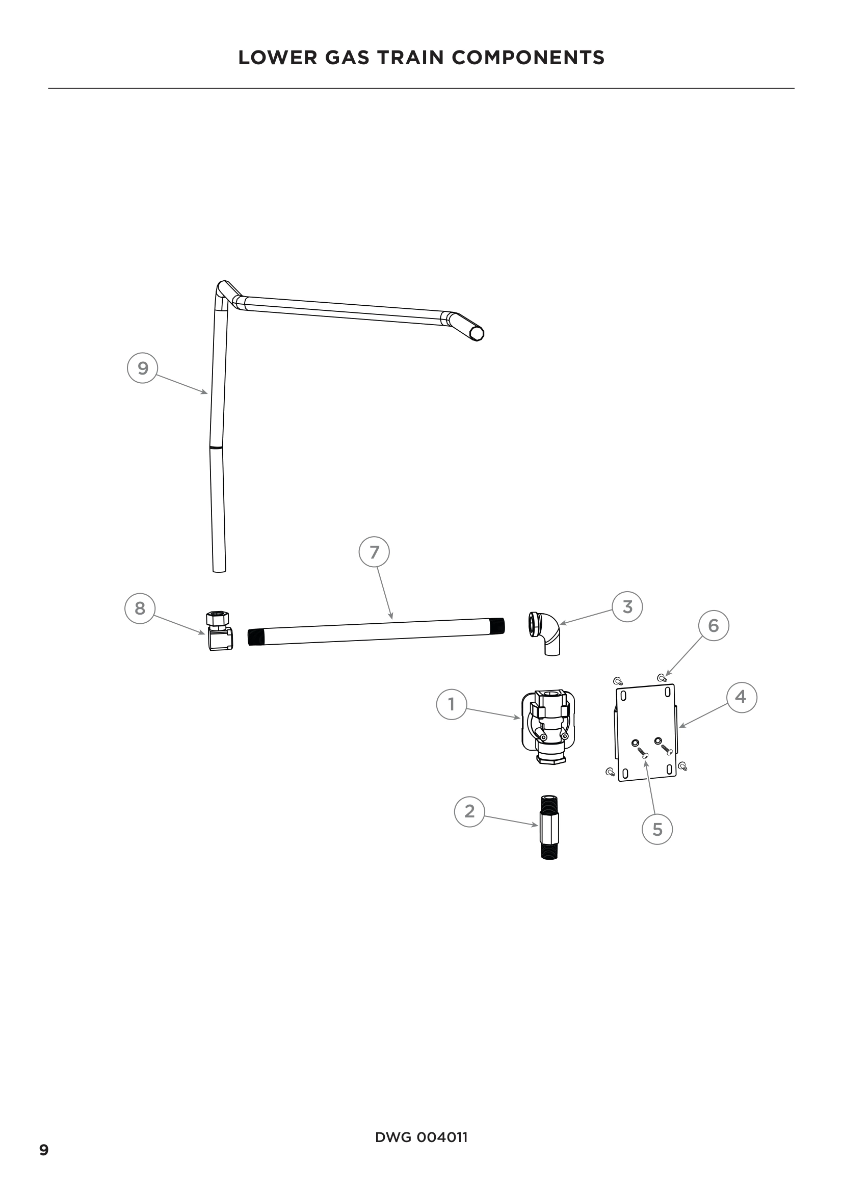 LOWER GAS TRAIN COMPONENTS