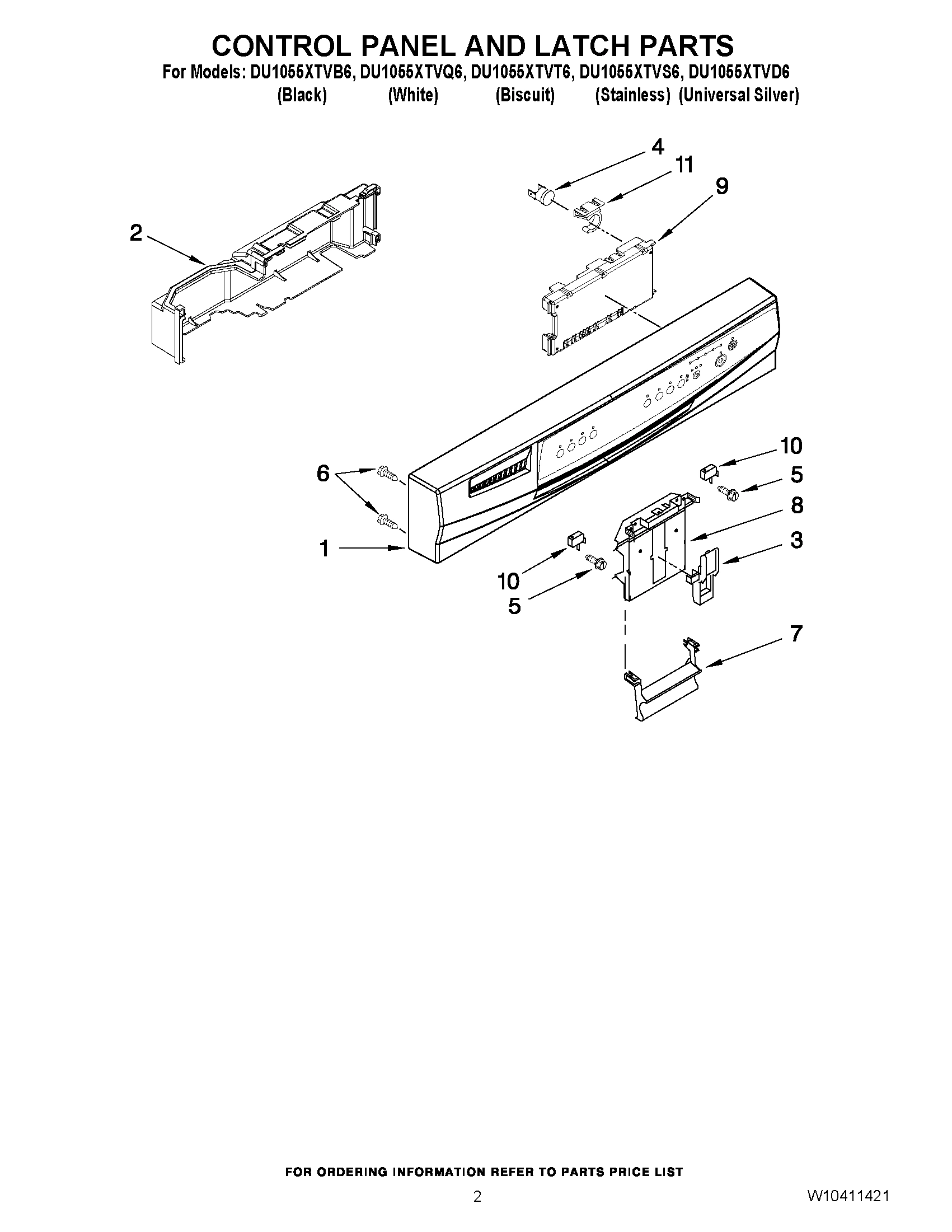 02 - CONTROL PANEL AND LATCH PARTS
