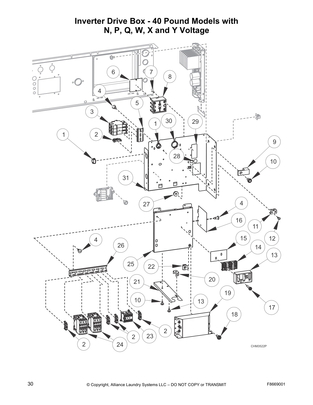 Inverter Drive Box - 40 Pound Models with
N, P, Q, W, X and Y Voltage