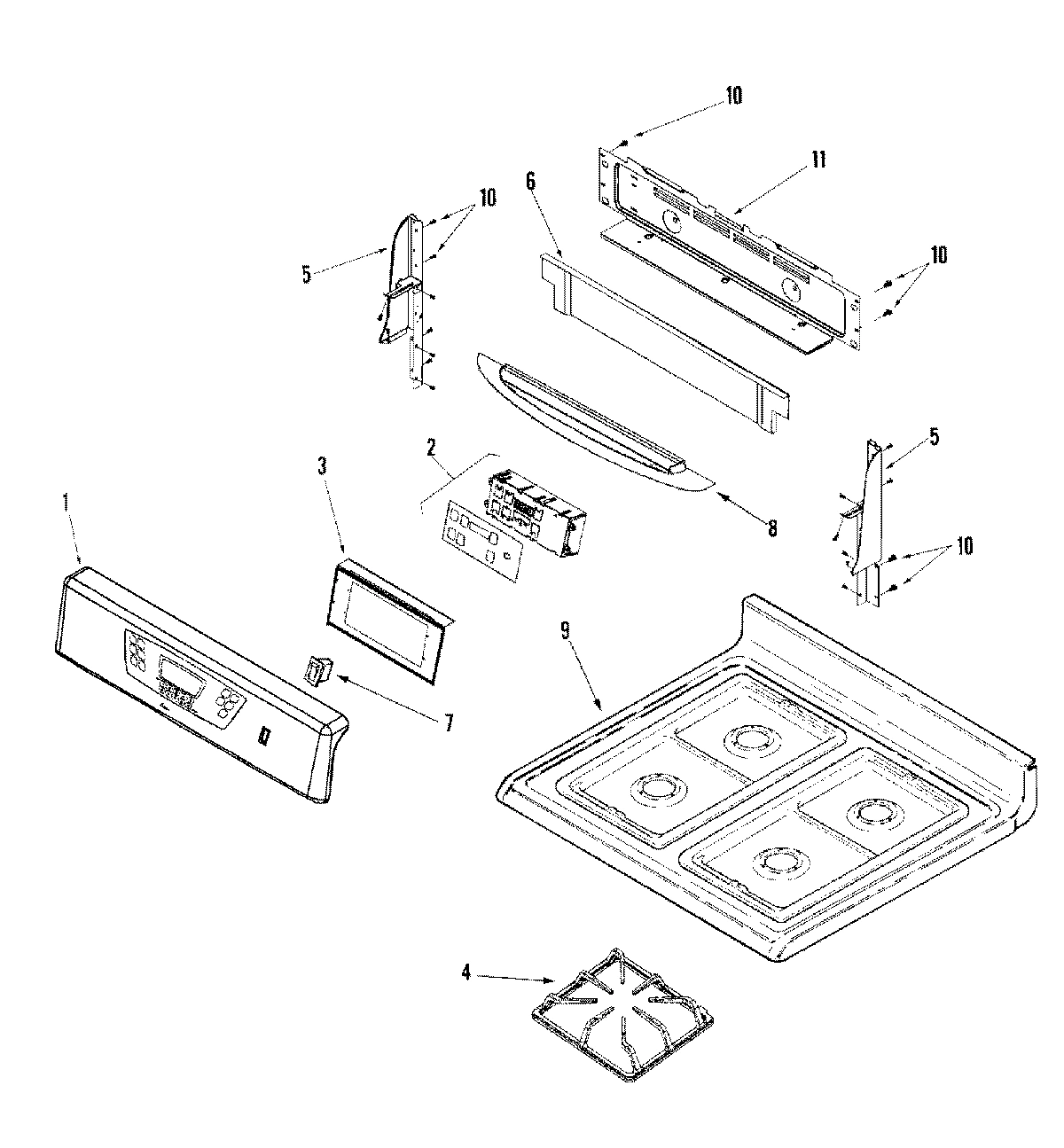 03 - CONTROL PANEL/TOP ASSEMBLY