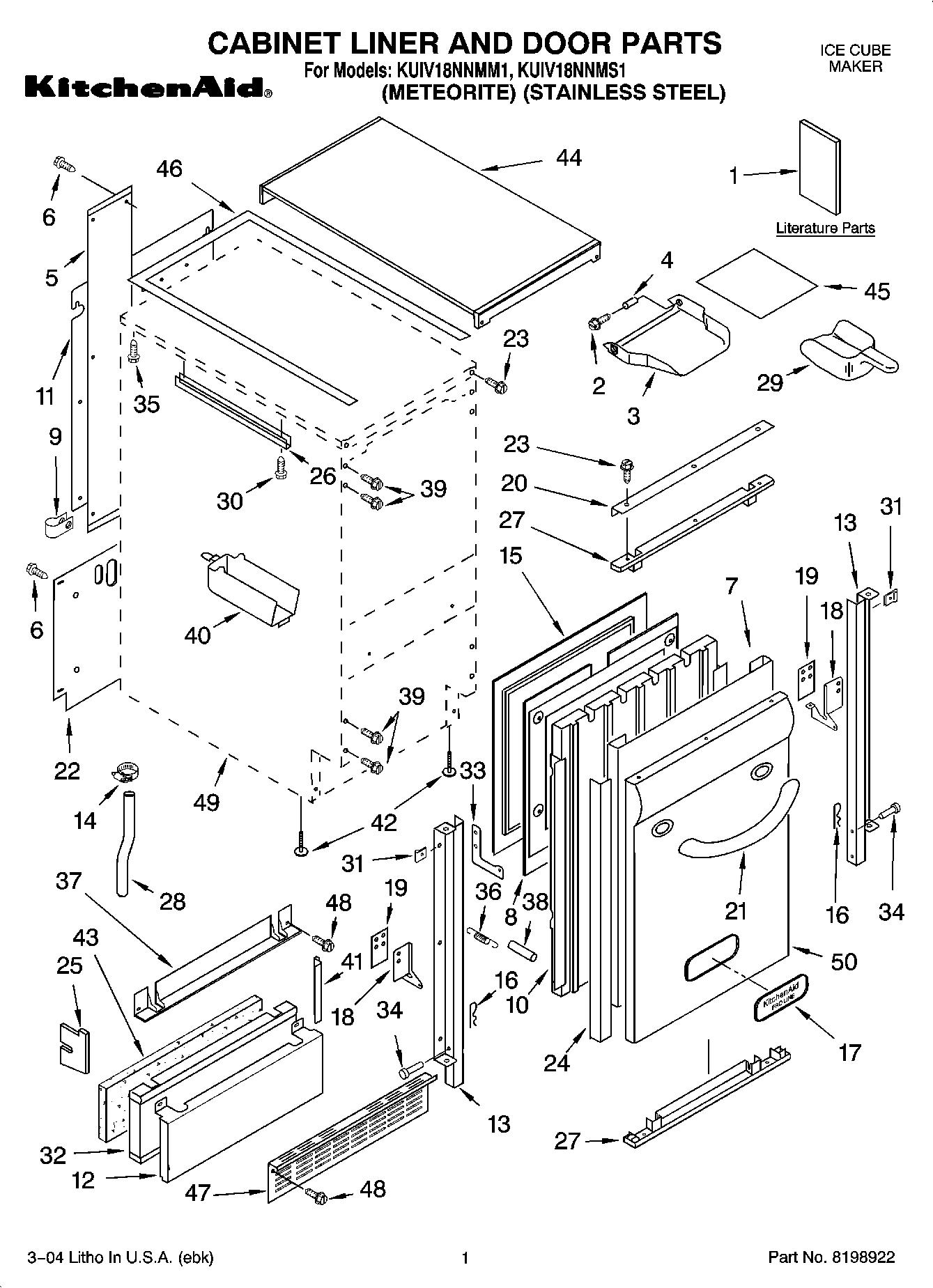 01 - CABINET LINER AND DOOR PARTS