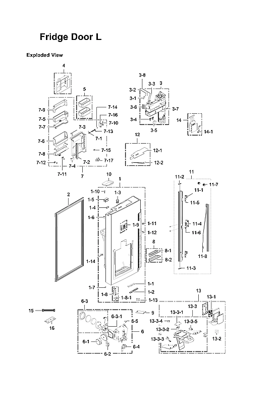 Left Refrigerator Door Parts