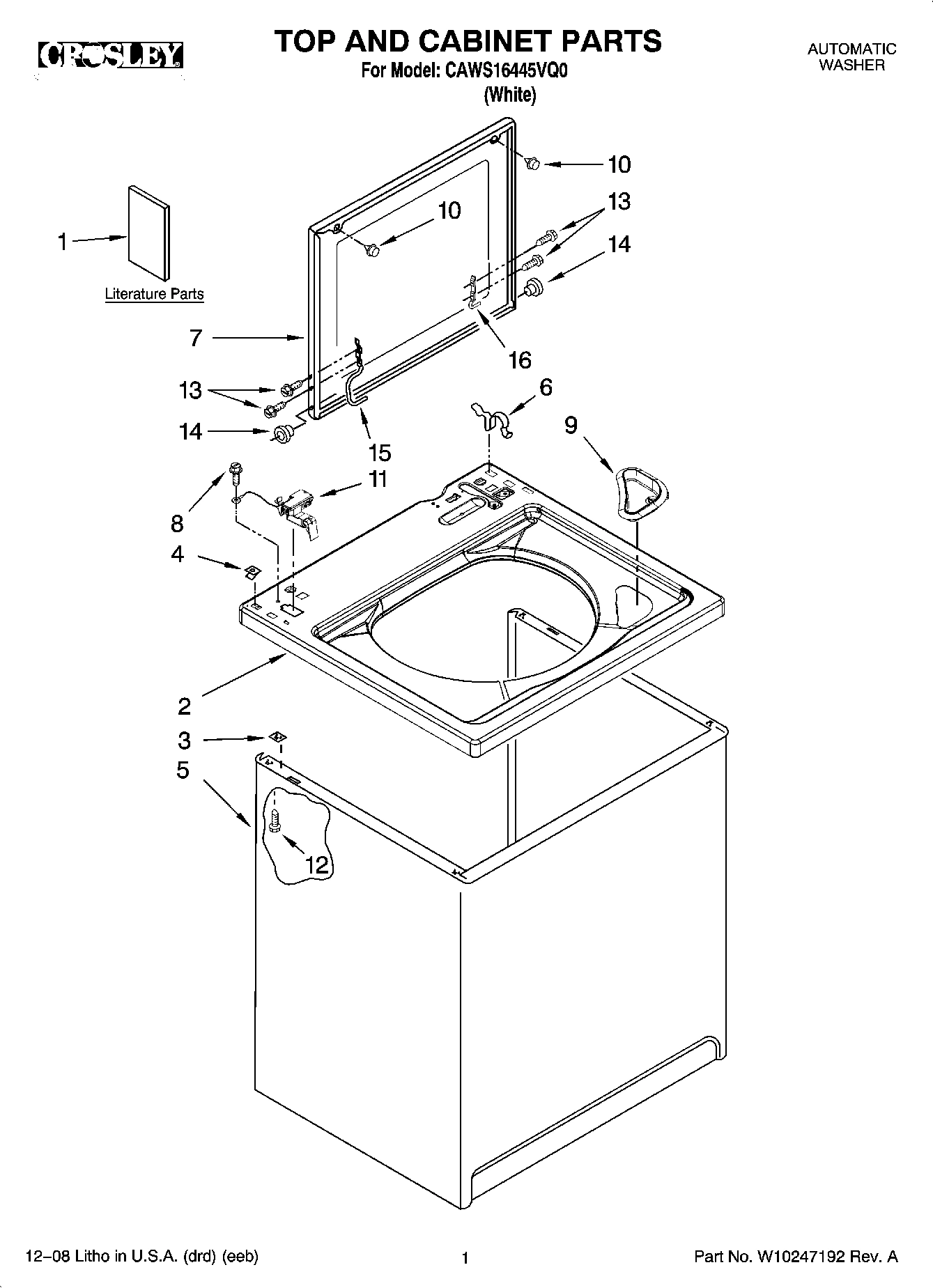 01 - TOP AND CABINET PARTS